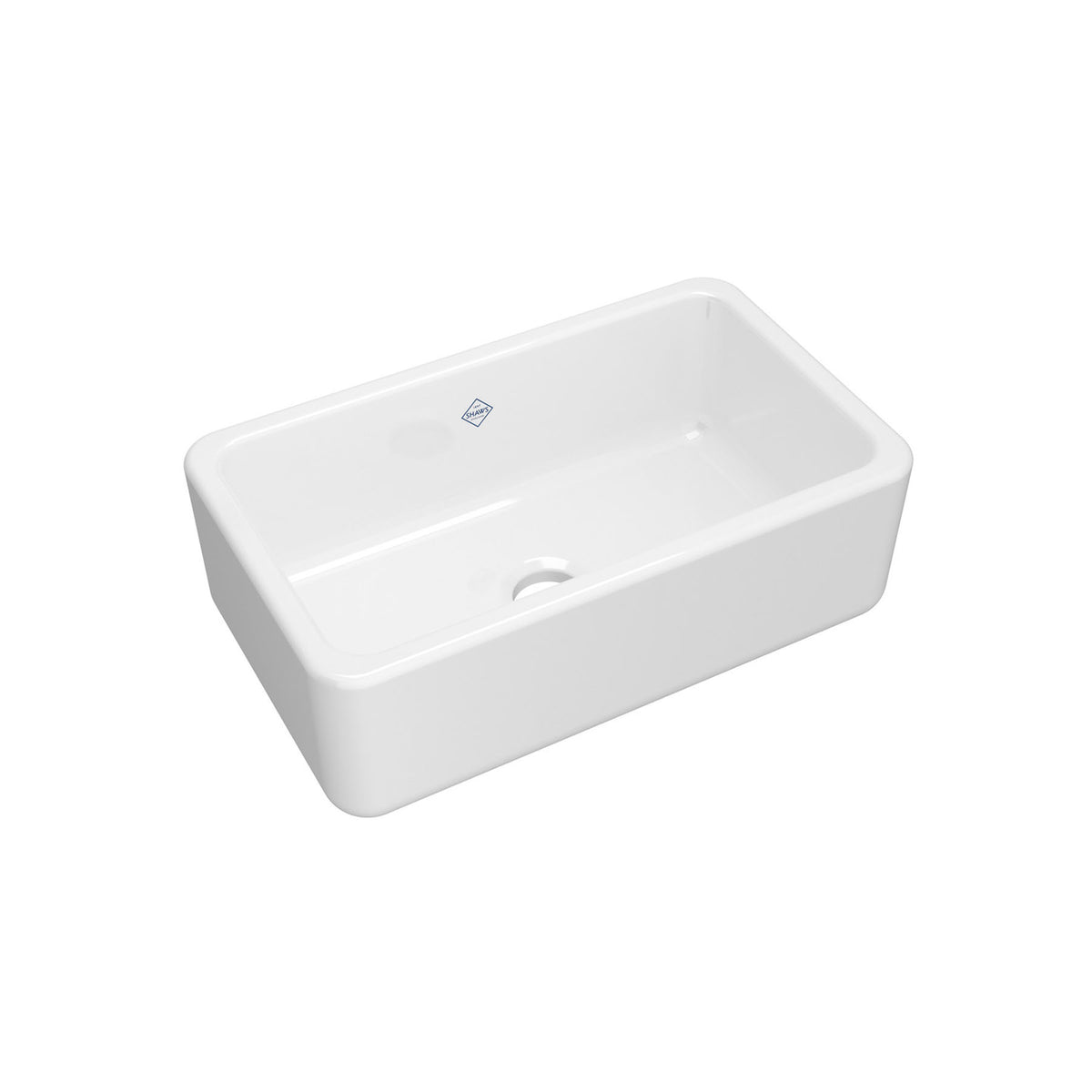 Shaws Lancaster 30" White Single Basin Farmhouse Apron Front Fireclay Kitchen Sink