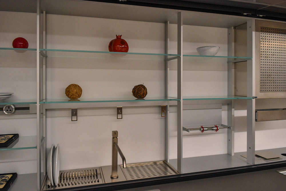 Valcucine Modern Minimalist Brown Toned Kitchen with Glass Countertops