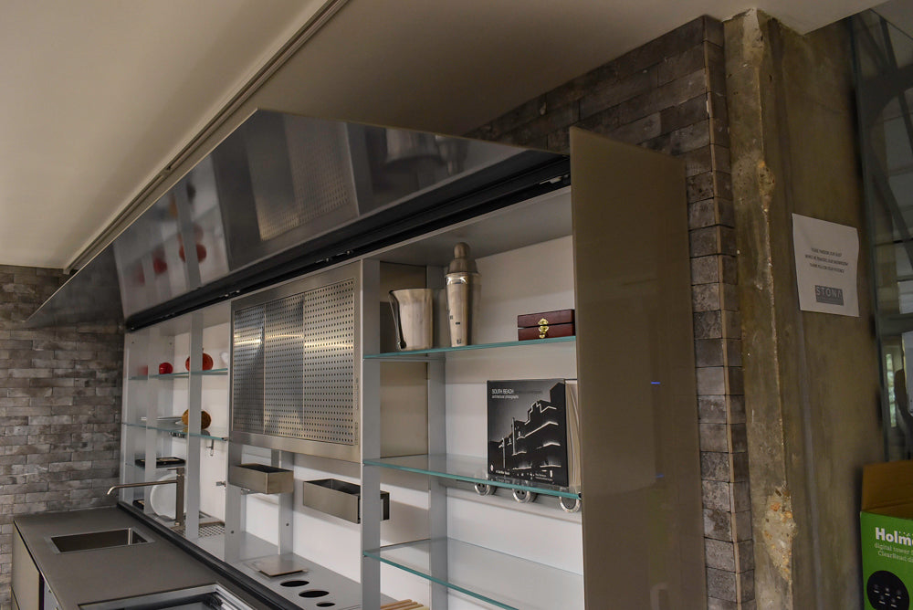 Valcucine Modern Minimalist Brown Toned Kitchen with Glass Countertops