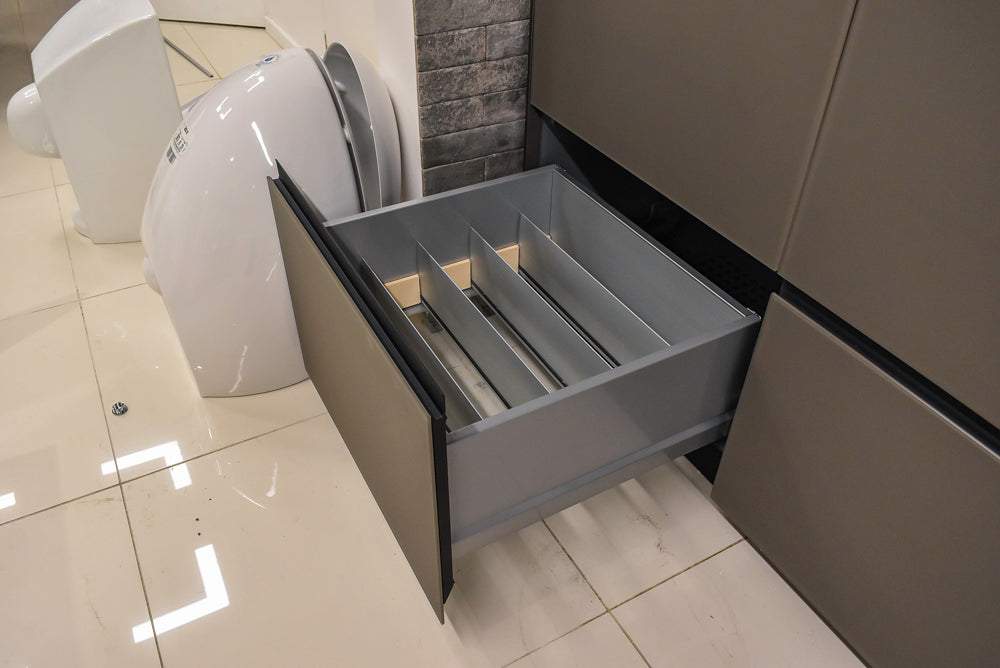 Valcucine Modern Minimalist Brown Toned Kitchen with Glass Countertops