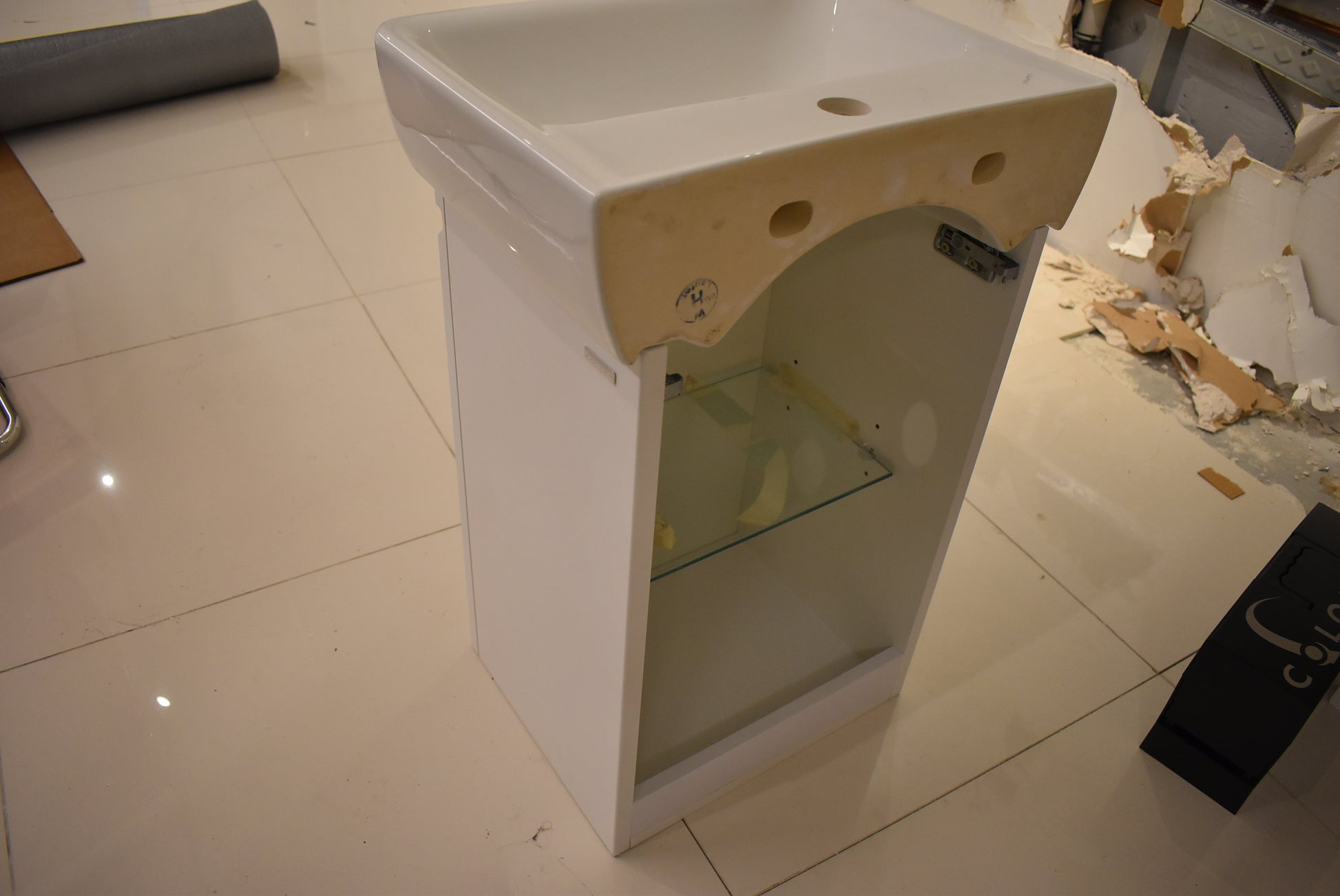 Laufen Pro S 18" White Rectangle Wall Mount Vanity Sink with Storage