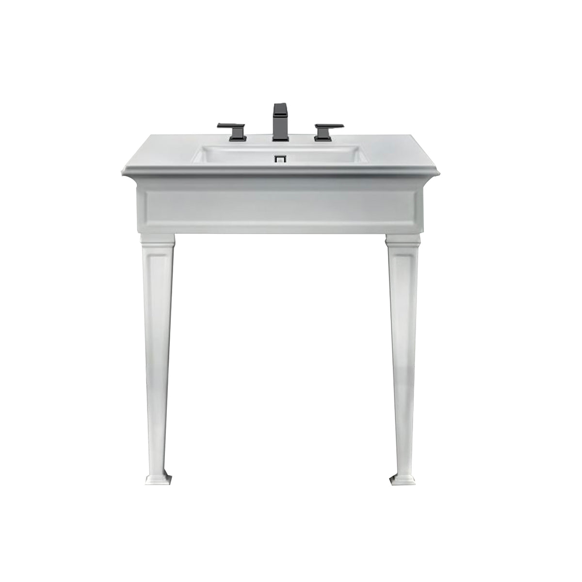 Gessi Fascino 35" White Rectangle Wall Mount Vanity Sink with Faucet