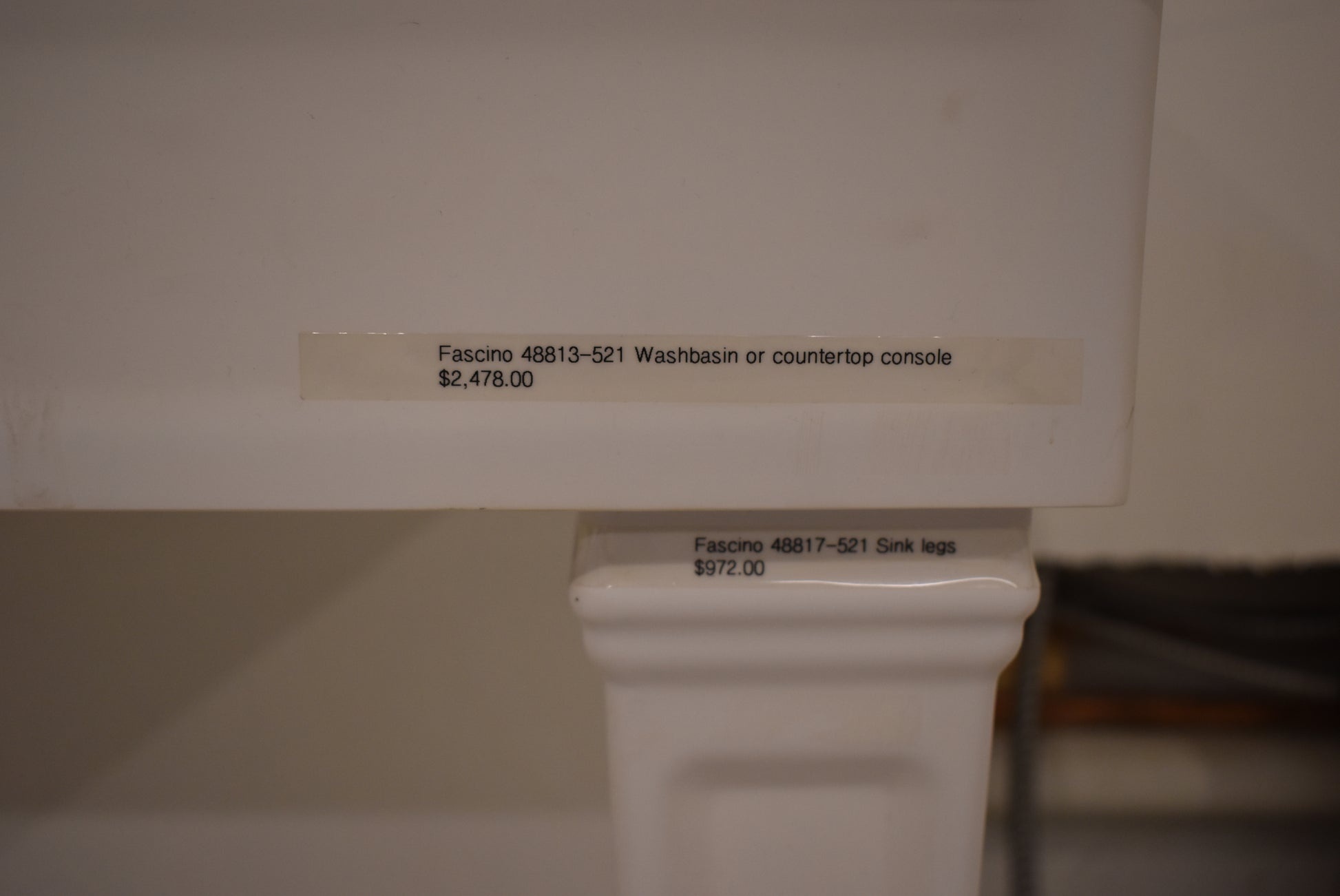 Gessi Fascino 35" White Rectangle Wall Mount Vanity Sink with Faucet