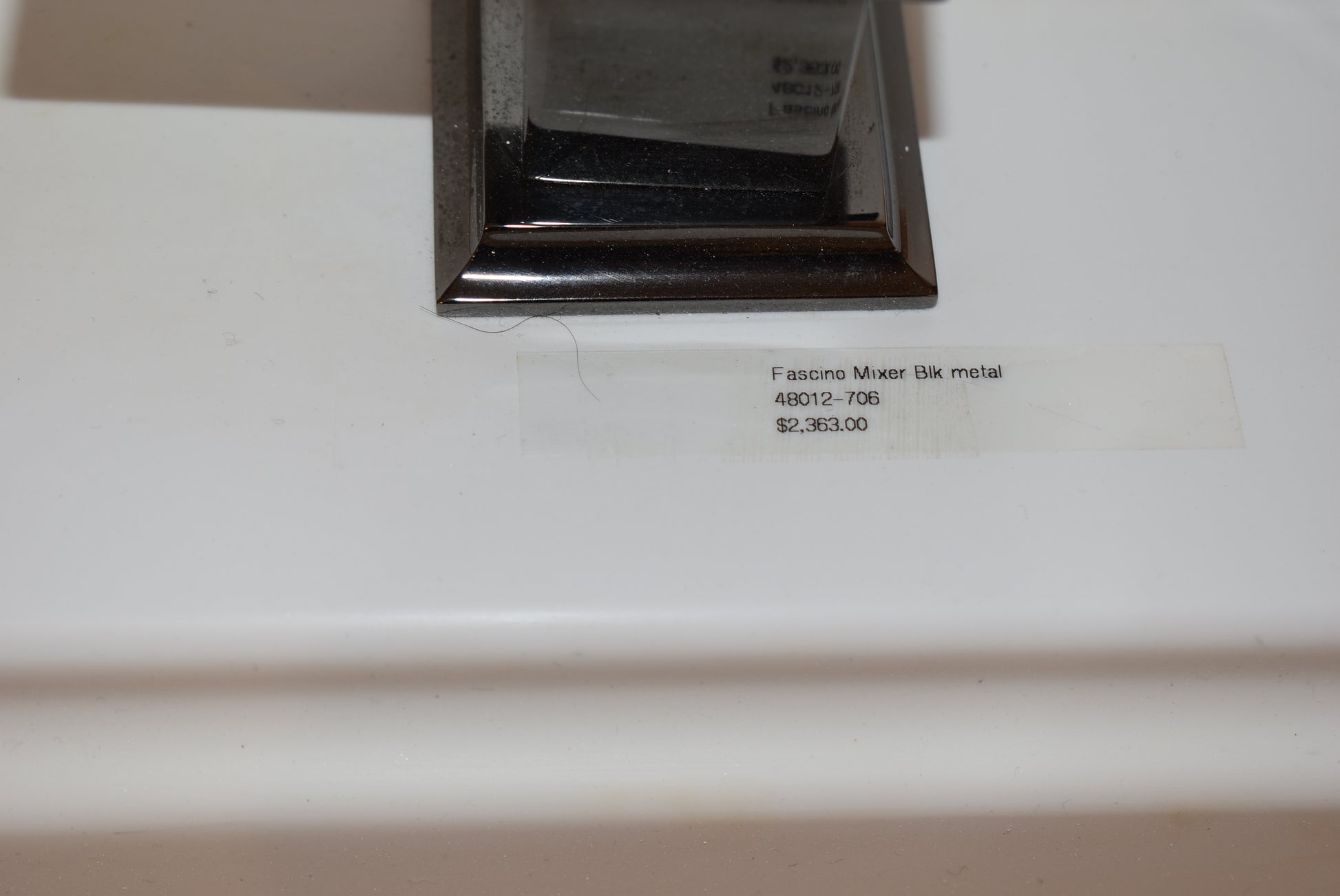 Gessi Fascino 35" White Rectangle Wall Mount Vanity Sink with Faucet