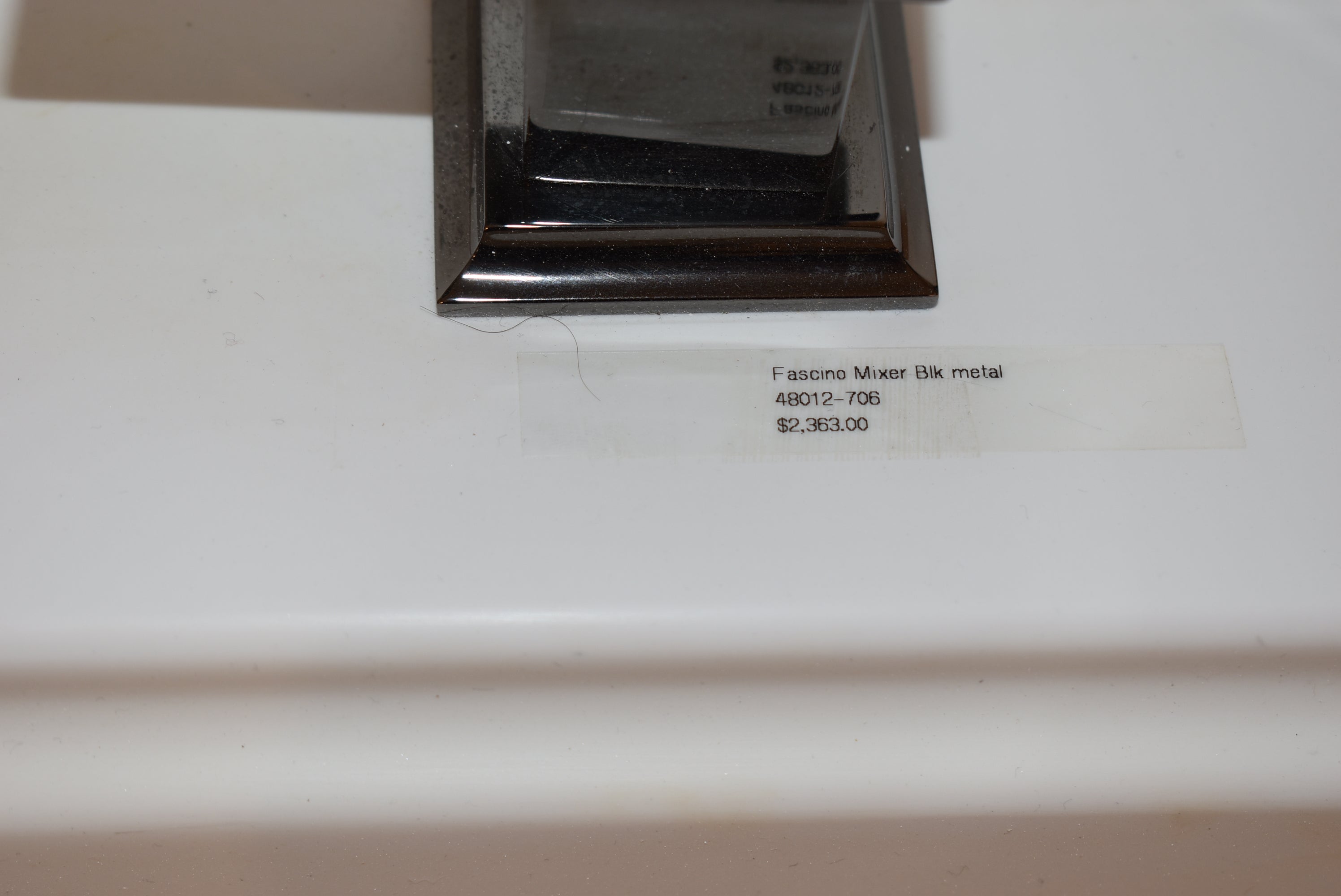 Gessi Fascino 35" White Rectangle Wall Mount Vanity Sink with Faucet