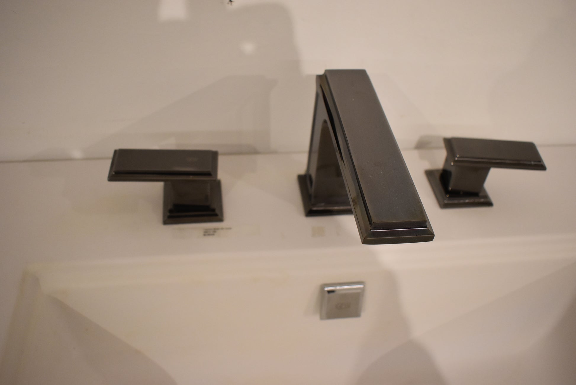 Gessi Fascino 35" White Rectangle Wall Mount Vanity Sink with Faucet