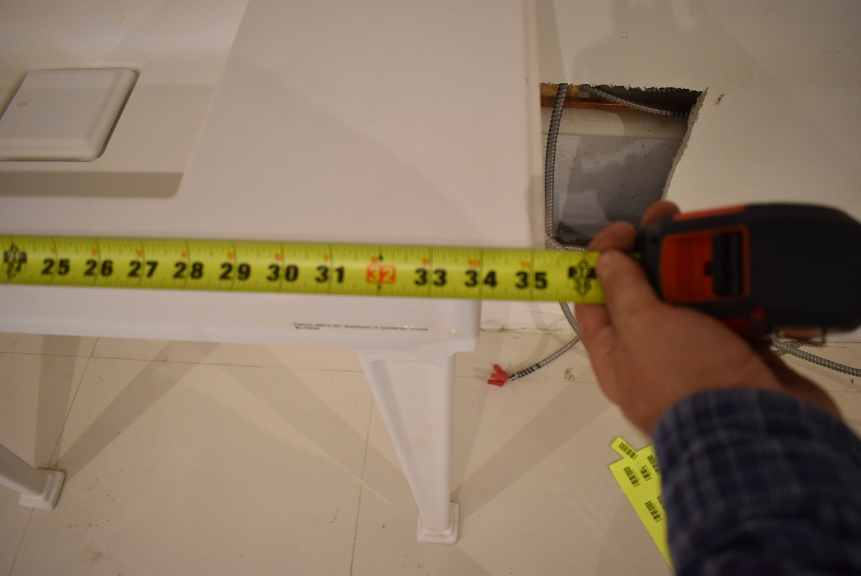 Gessi Fascino 35" White Rectangle Wall Mount Vanity Sink with Faucet