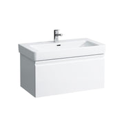 Laufen Pro S 33.5" White Rectangle Wall Mount Floating Vanity Sink with Storage