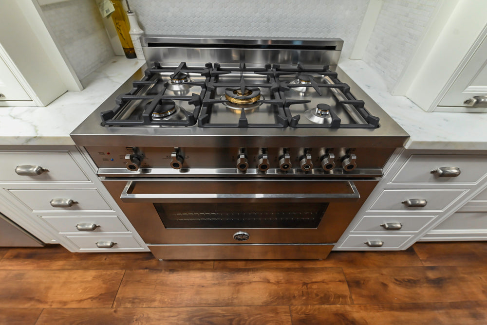 Downsview Traditional White Kitchen with White Marble Countertops