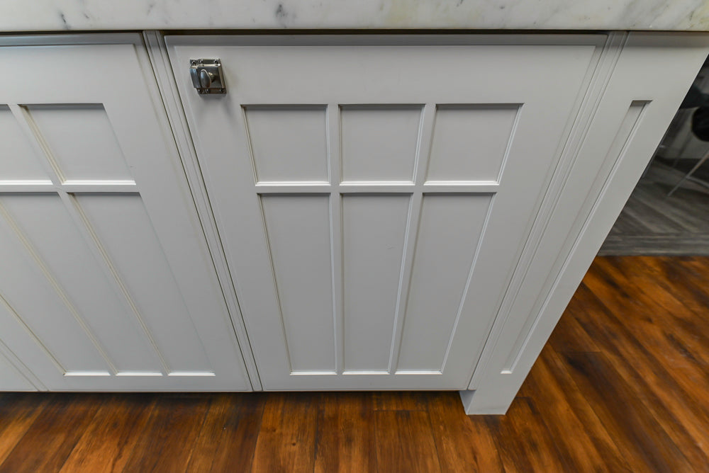 Downsview Traditional White Kitchen with White Marble Countertops