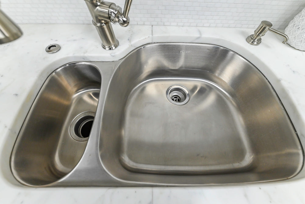 Downsview Traditional White Kitchen with White Marble Countertops
