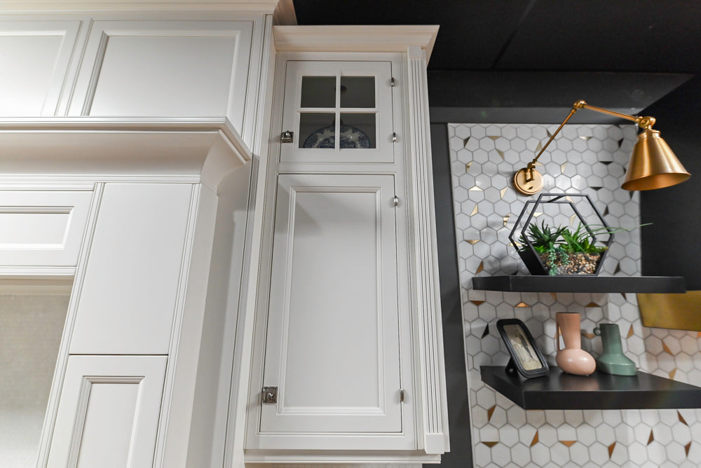 Downsview Traditional White Kitchen with White Marble Countertops