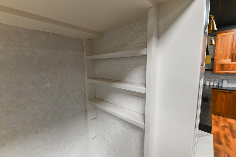 Downsview Traditional White Kitchen with White Marble Countertops