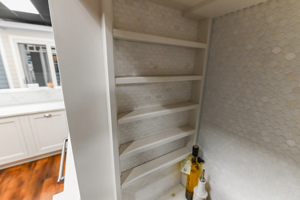 Downsview Traditional White Kitchen with White Marble Countertops