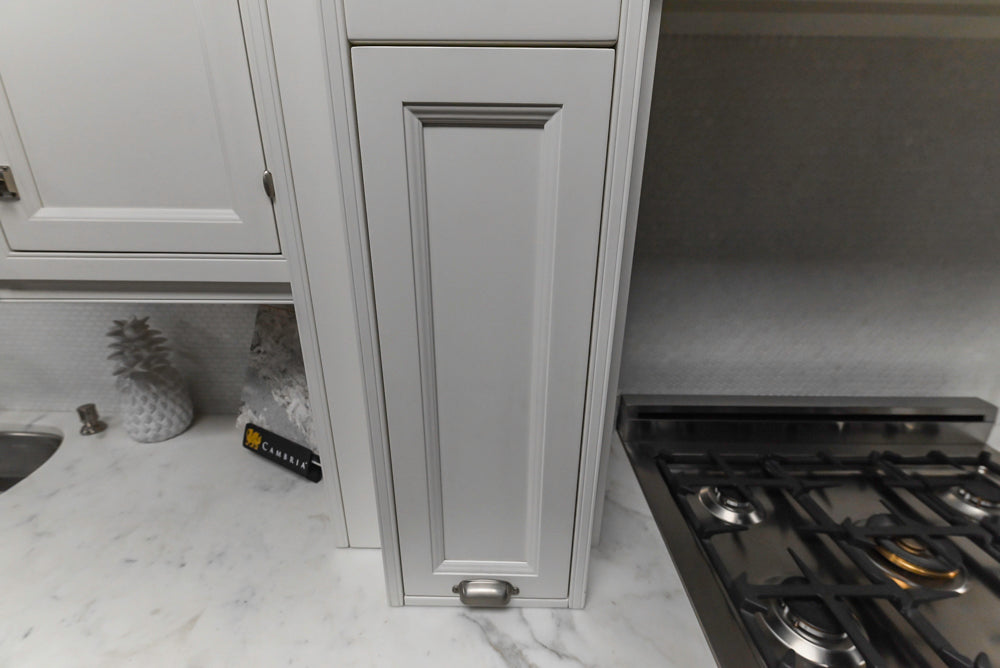 Downsview Traditional White Kitchen with White Marble Countertops