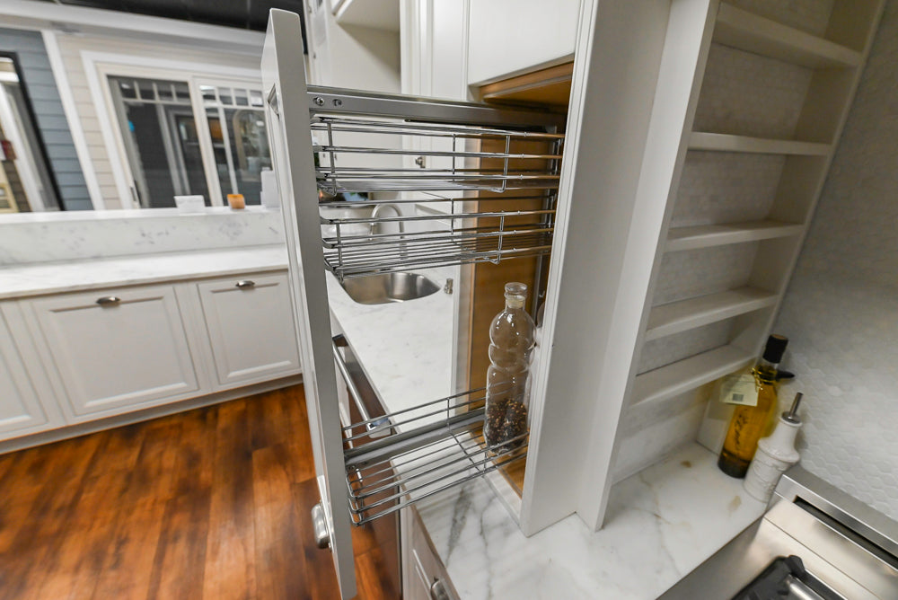 Downsview Traditional White Kitchen with White Marble Countertops