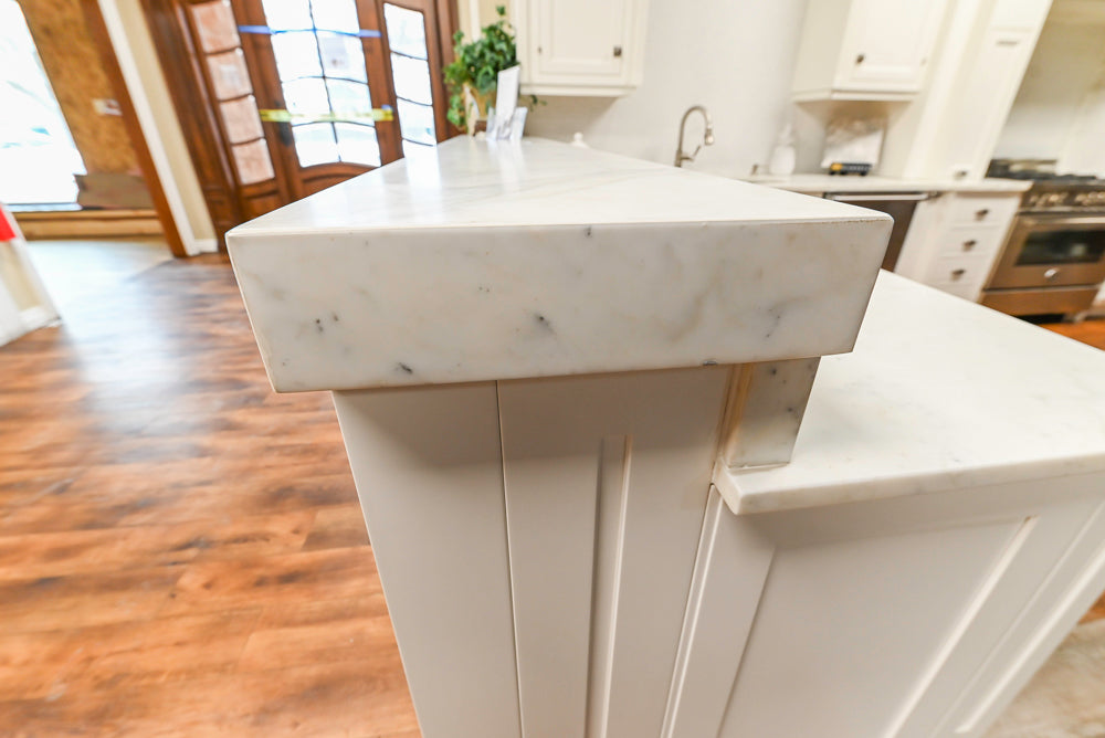 Downsview Traditional White Kitchen with White Marble Countertops