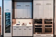 Transitional White Kitchen with Marble Countertops & Miele Appliances