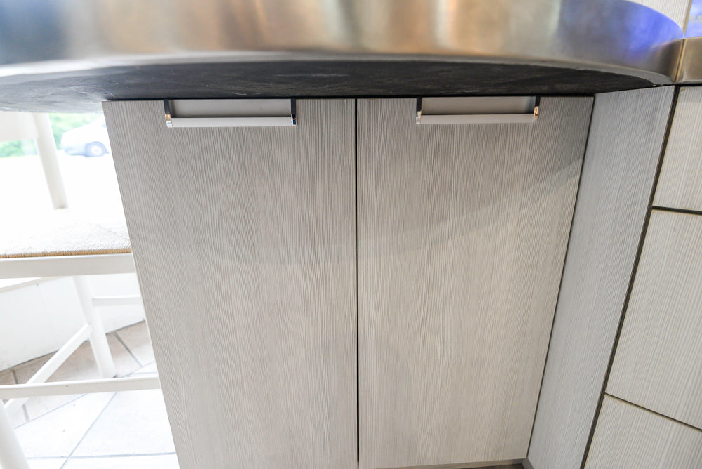 Brookhaven Modern White Kitchenette with Stainless Steel Countertops