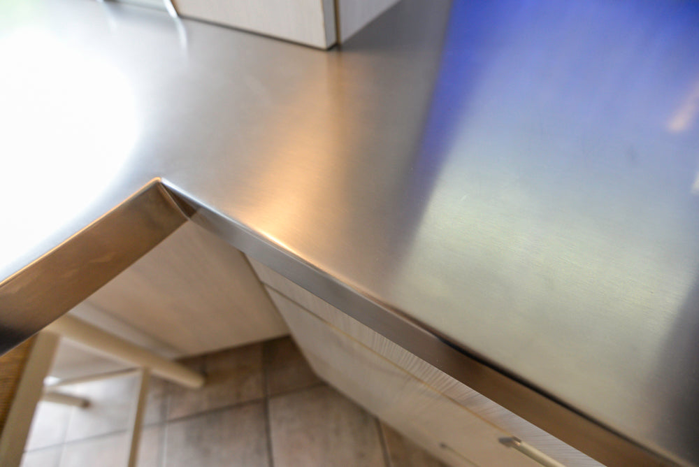 Brookhaven Modern White Kitchenette with Stainless Steel Countertops