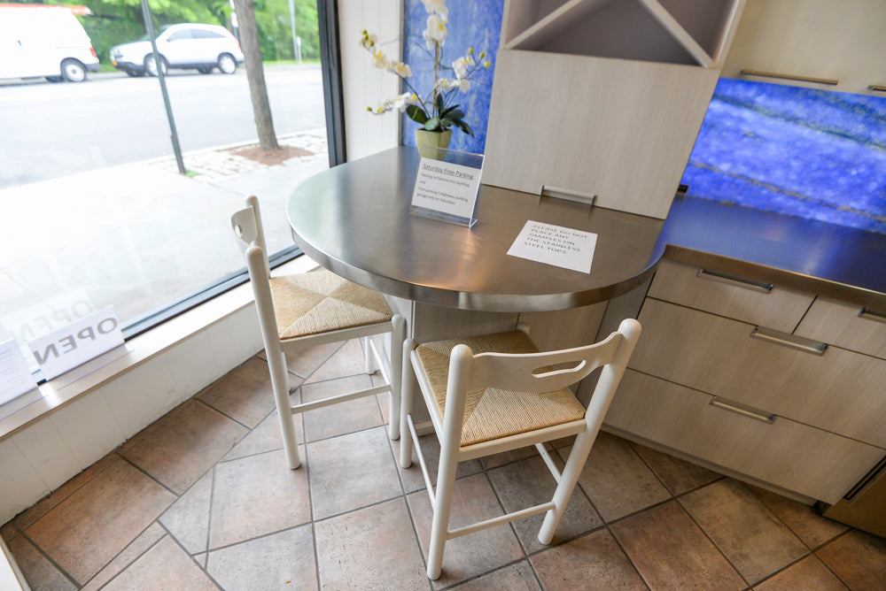 Brookhaven Modern White Kitchenette with Stainless Steel Countertops