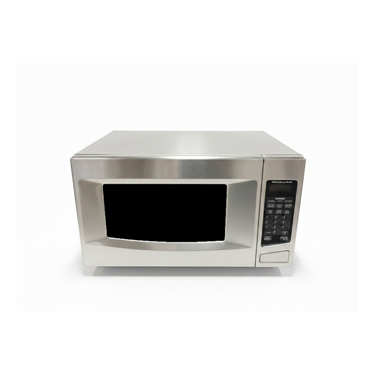 KitchenAid KCMS145JSS stainless steel countertop microwave, front view