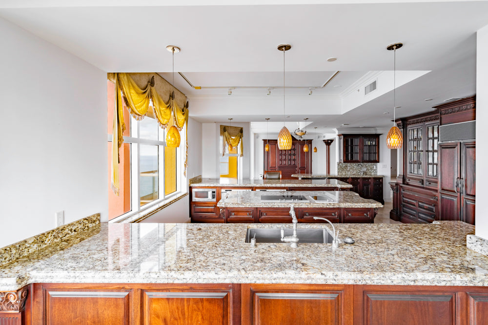 Clive Christian Regency Style Traditional Mahogany Kitchen with Granite Countertops & Gaggenau Appliances