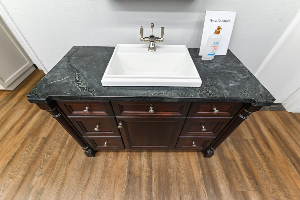 Hanssem Traditional Cherry Wood 50 1/2" Vanity with Countertop, Sink and Faucet