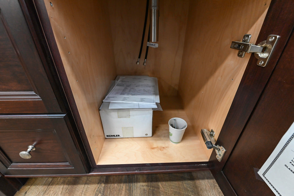 Hanssem Traditional Cherry Wood 50 1/2" Vanity with Countertop, Sink and Faucet