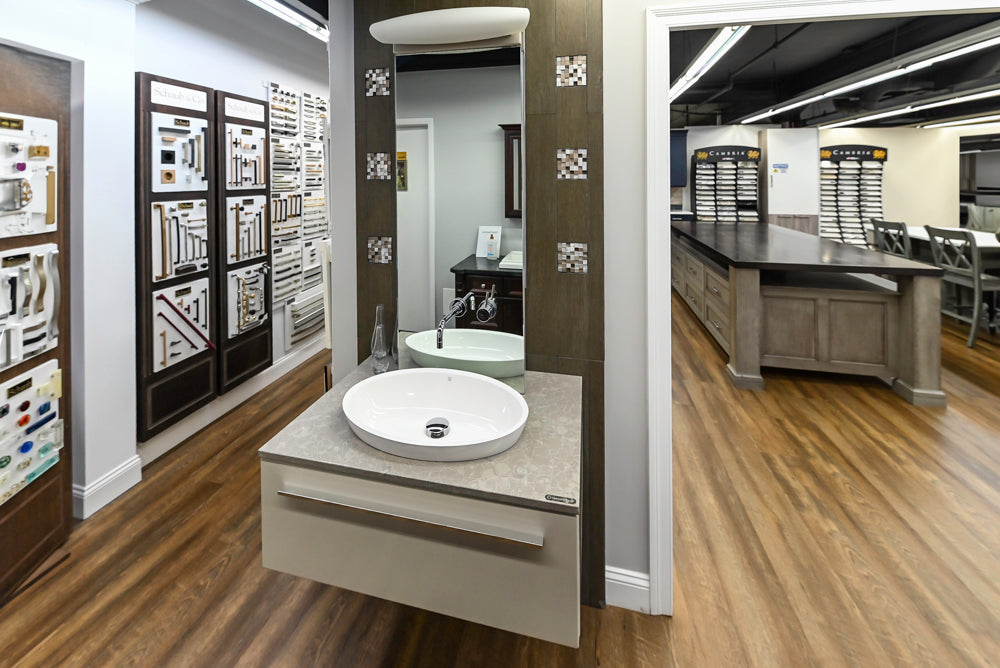 Vanico Maronyx Grey High Gloss 33 3/4" Modern Floating Vanity with Countertop, Sink and Faucet