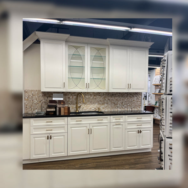 Plain & Fancy Buttercream Pantry Wall with Sink and Faucet