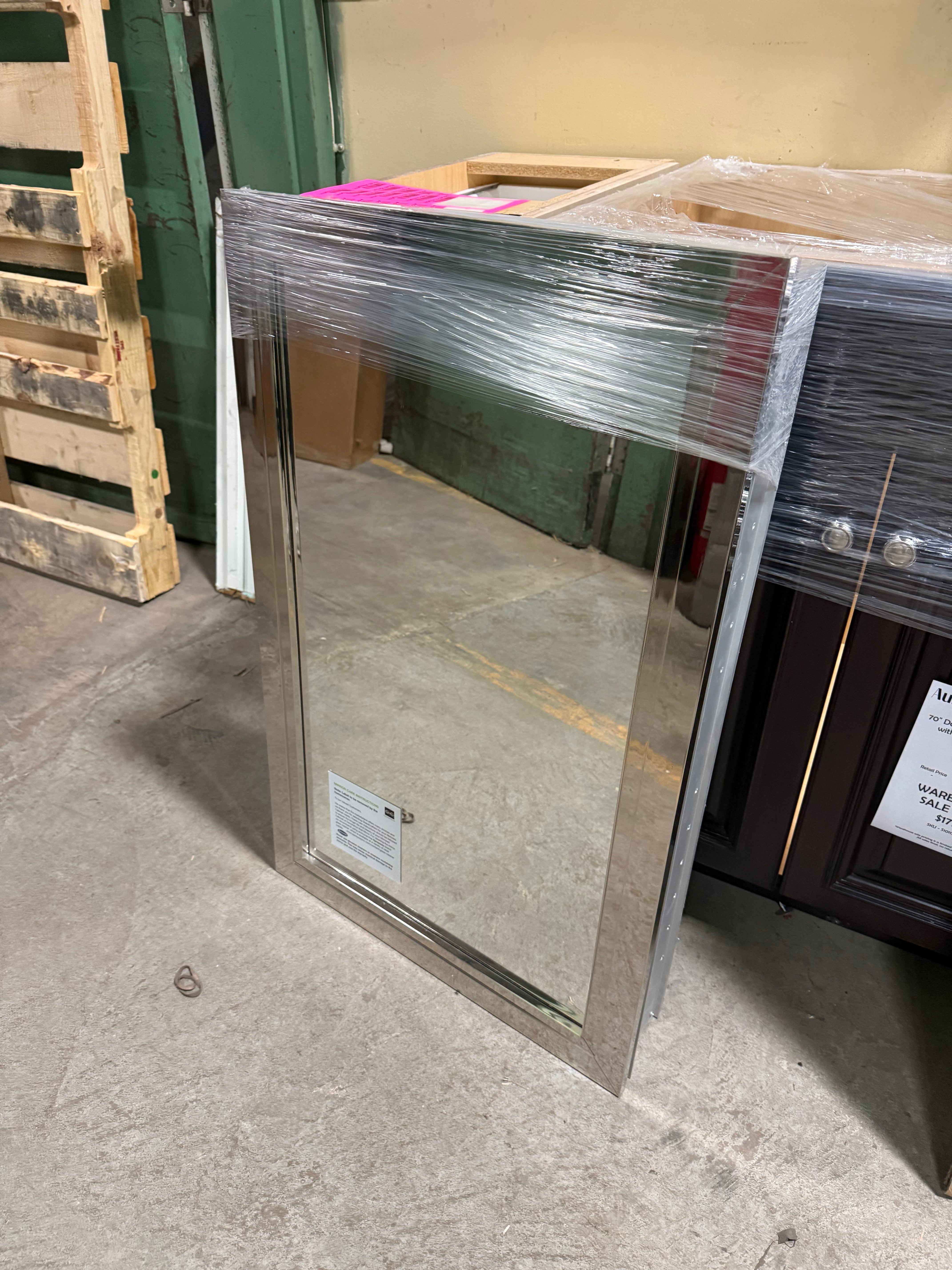 GlassCrafters Deco 23" x 36" Metal Framed Mirror Medicine Cabinet