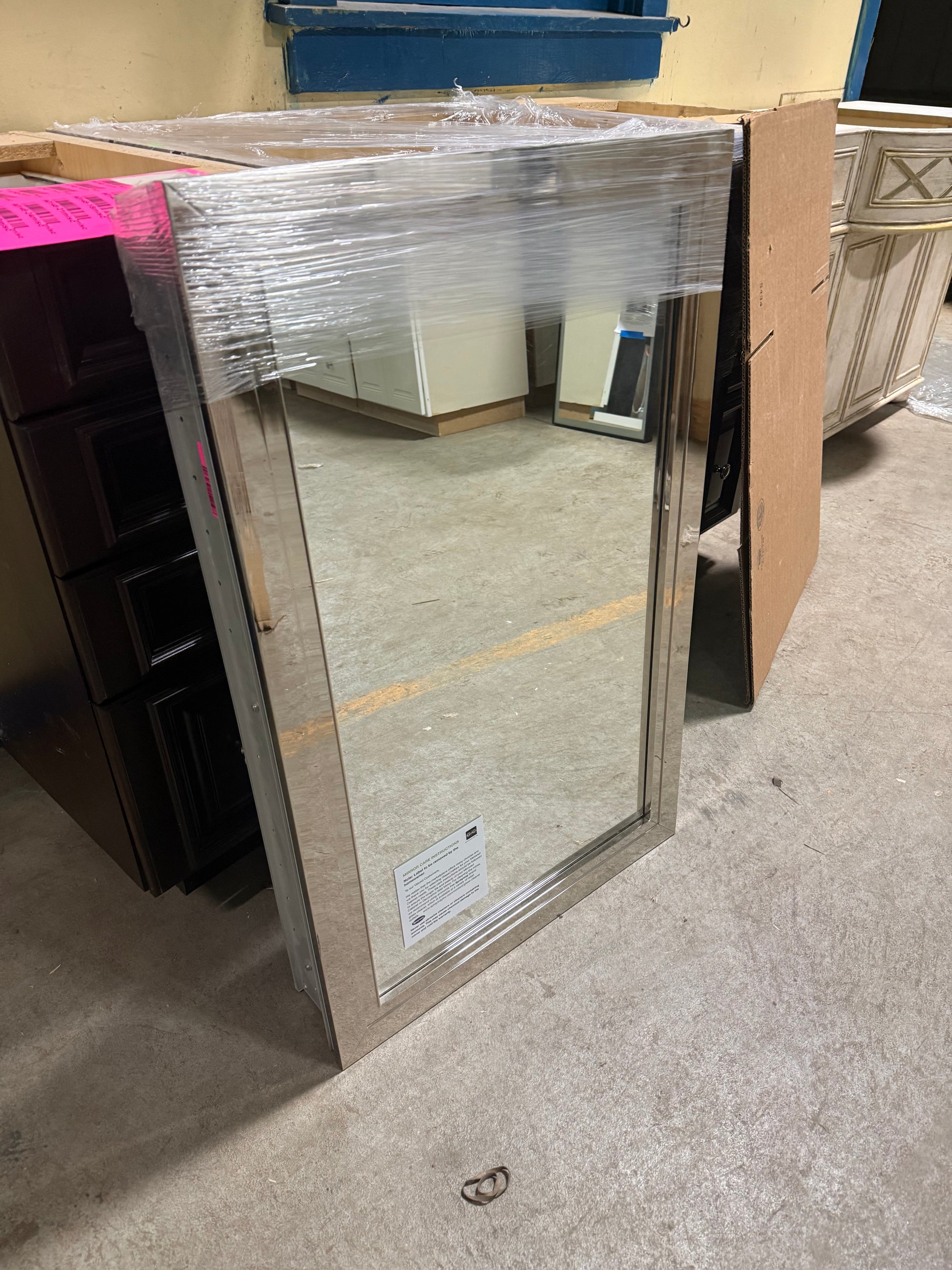 GlassCrafters Deco 23" x 36" Metal Framed Mirror Medicine Cabinet