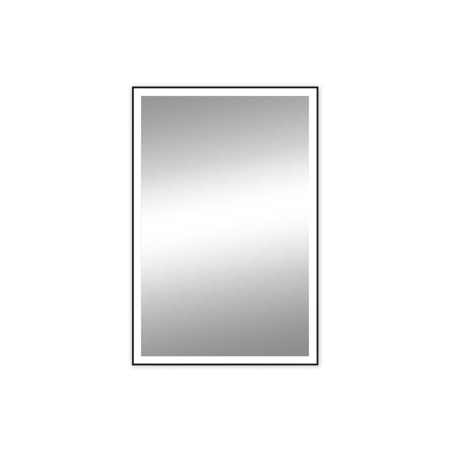 GlassCrafters Chelsea Collection 24" x 30" Illuminated Black Framed Bathroom Wall Mirror