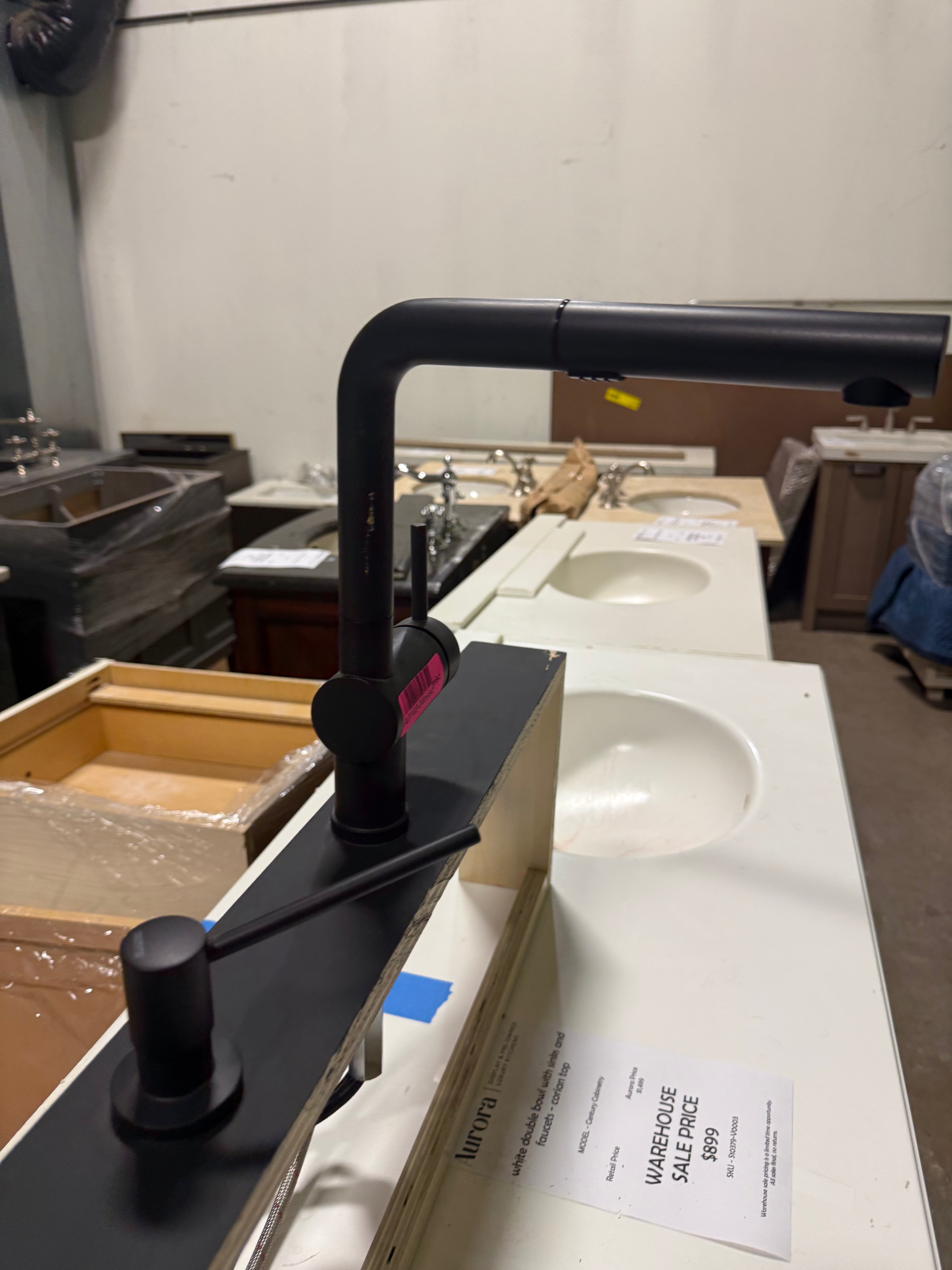 Blanco 33" Black Farmhouse Double Basin Kitchen Sink with Blanco Faucet and Soap Dispenser