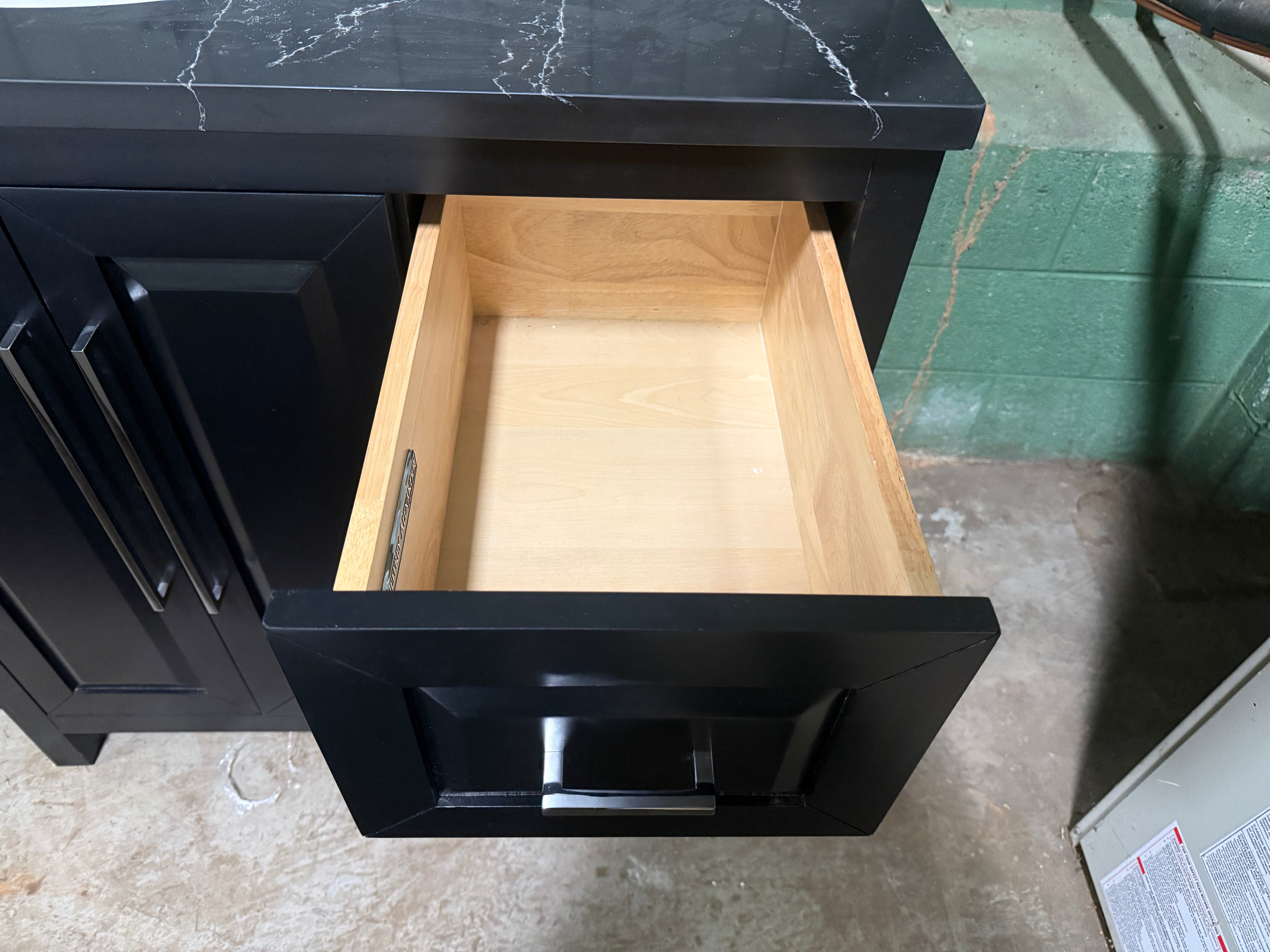 Matte Black 37" Freestanding Single Vanity with Top, Sink and Faucet