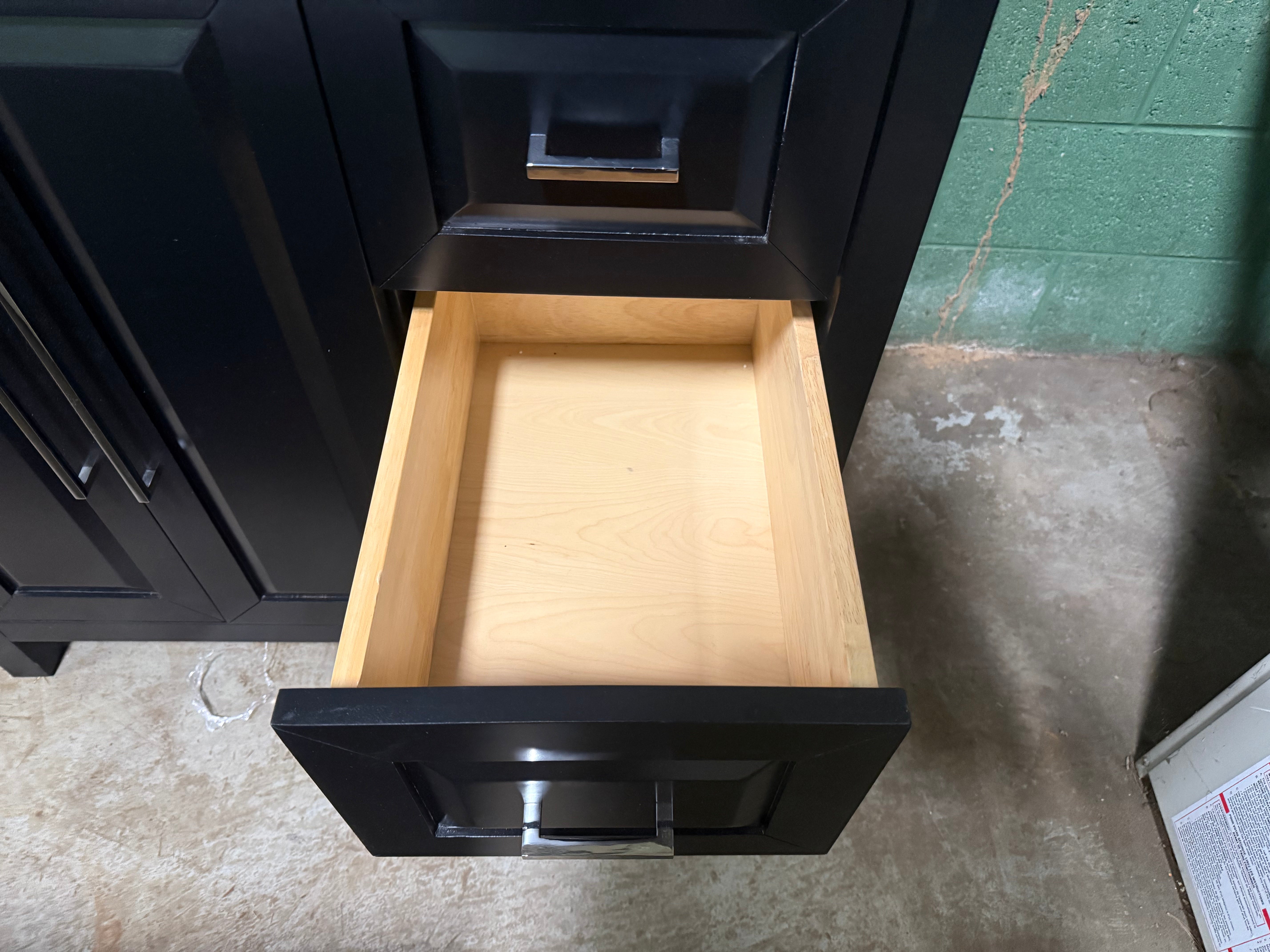 Matte Black 37" Freestanding Single Vanity with Top, Sink and Faucet