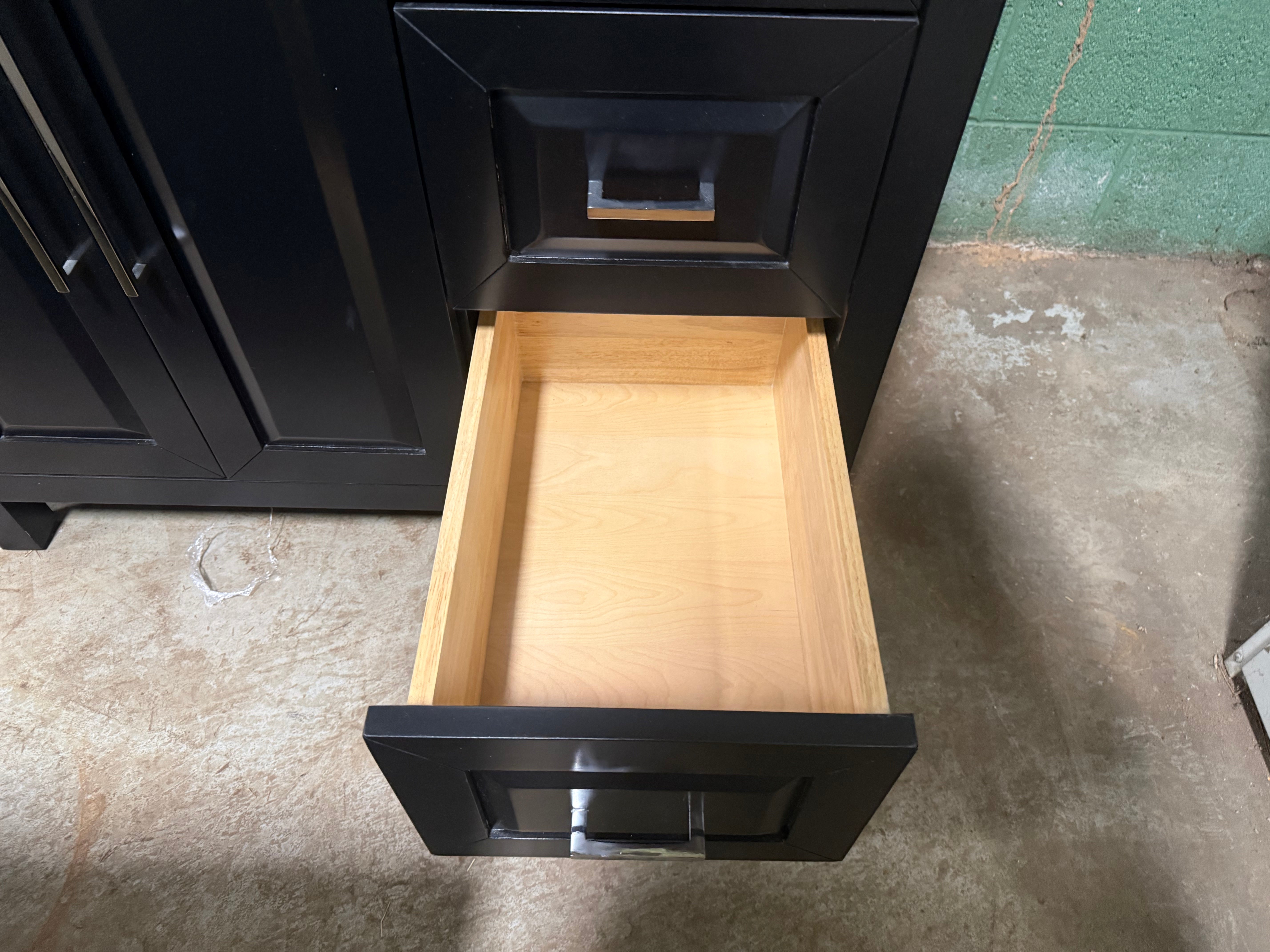 Matte Black 37" Freestanding Single Vanity with Top, Sink and Faucet