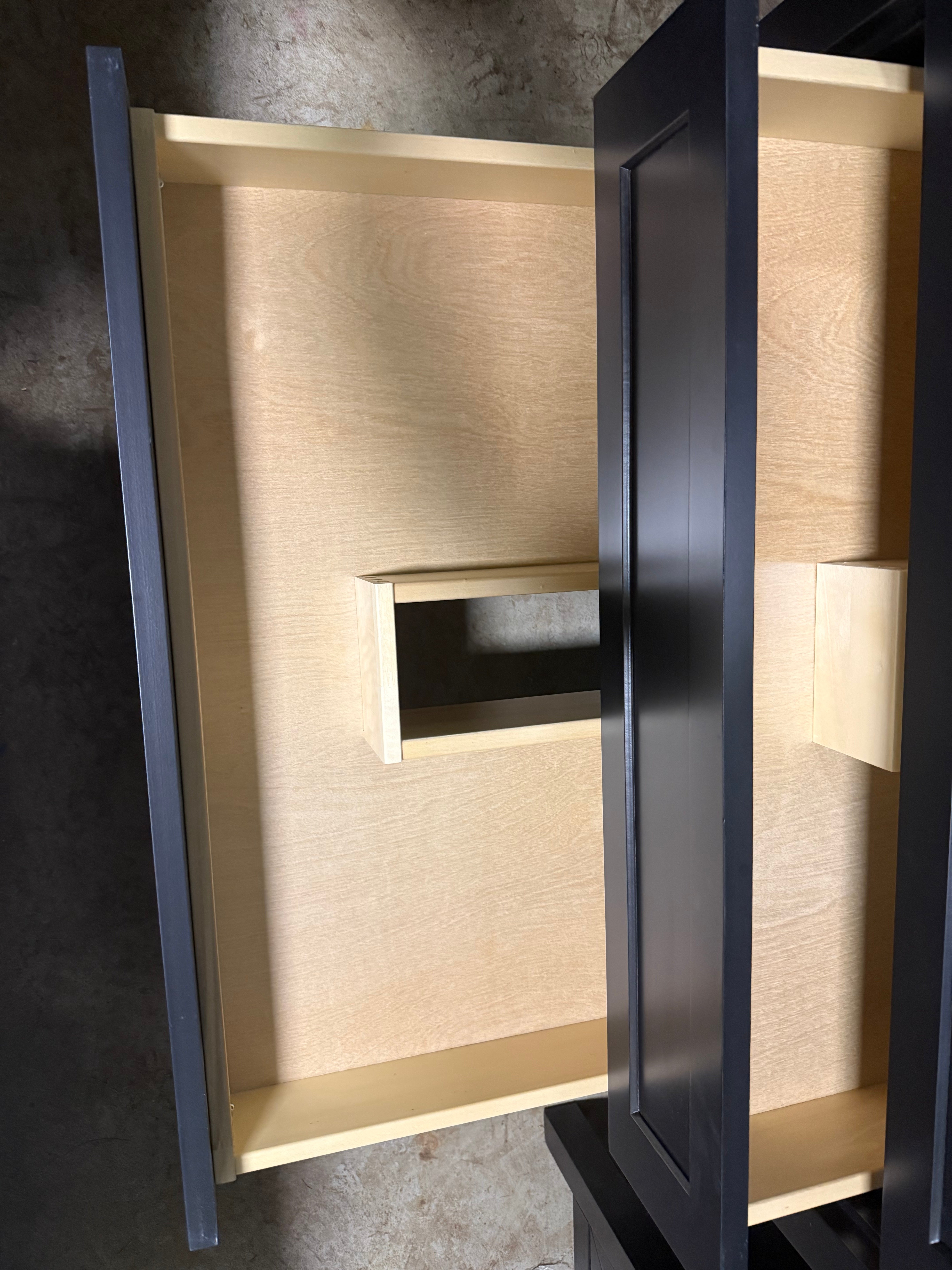 Matte Black 37" Freestanding Single Vanity with Sink and Top 