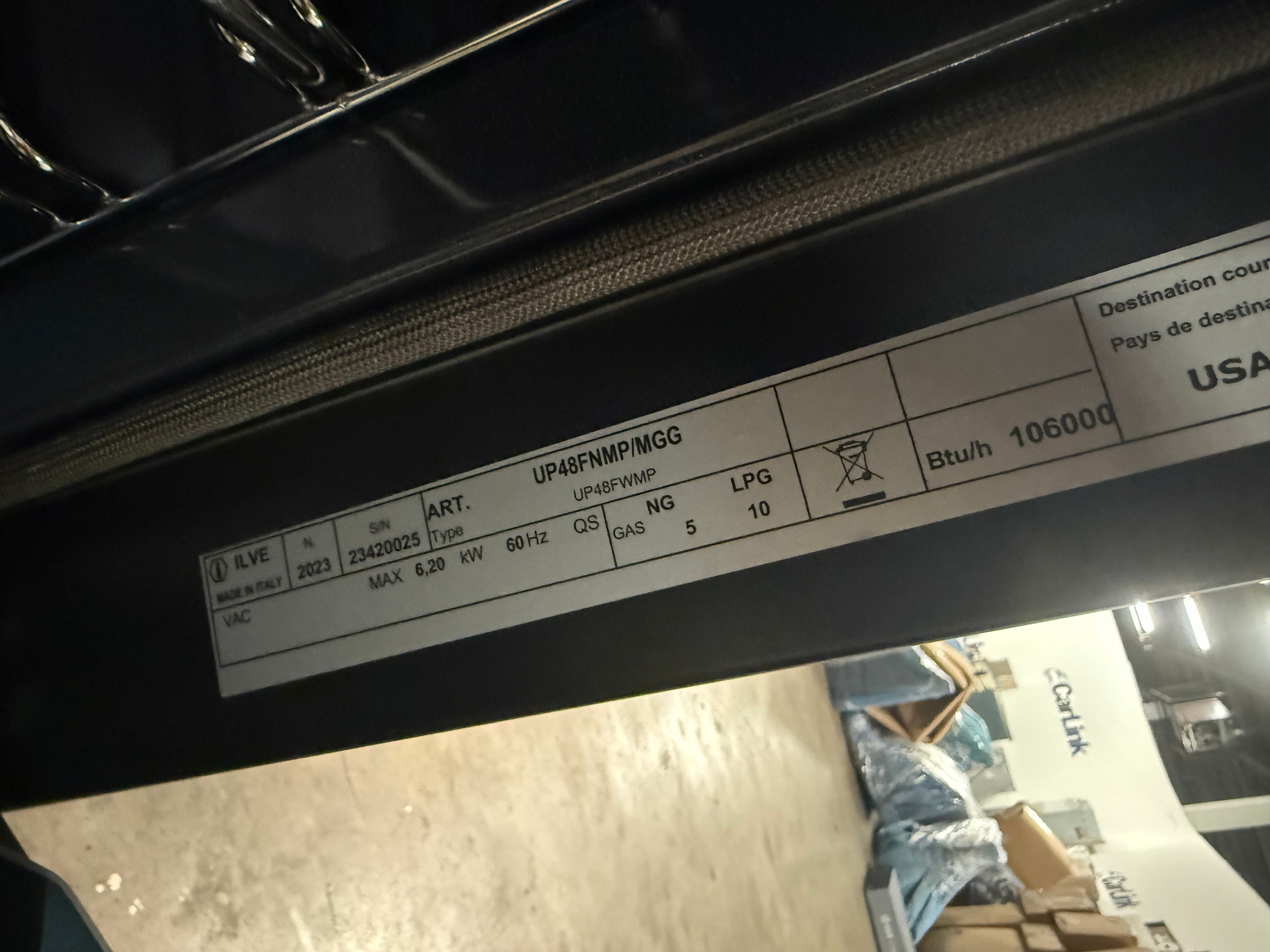 Ilve Nostalgie UP48FNMPMGG 48" Graphite Matte & Brass Dual Fuel Range