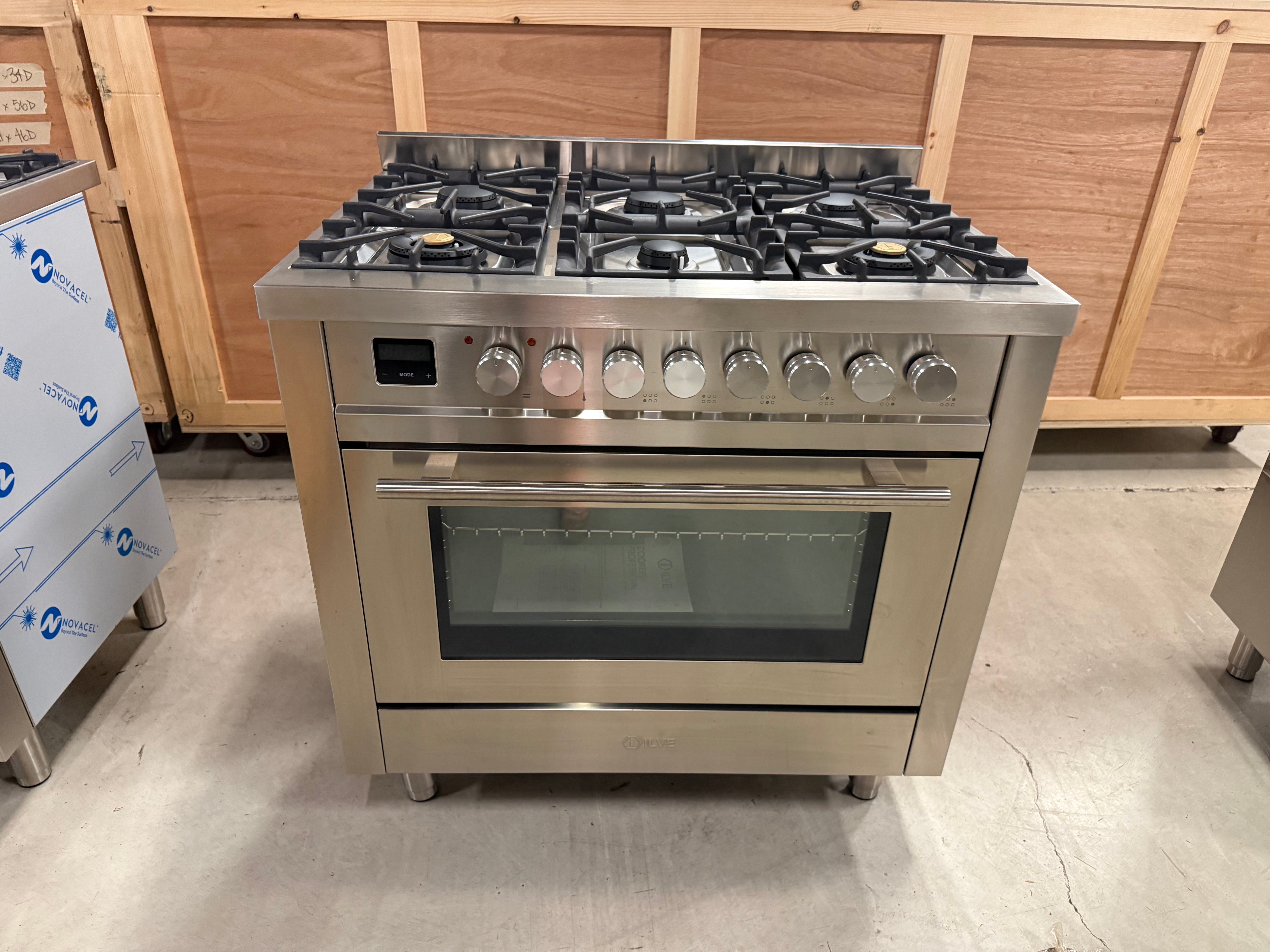 ILVE UP36FWMPSS 36 inch professional plus ii dual fuel range stainless steel view