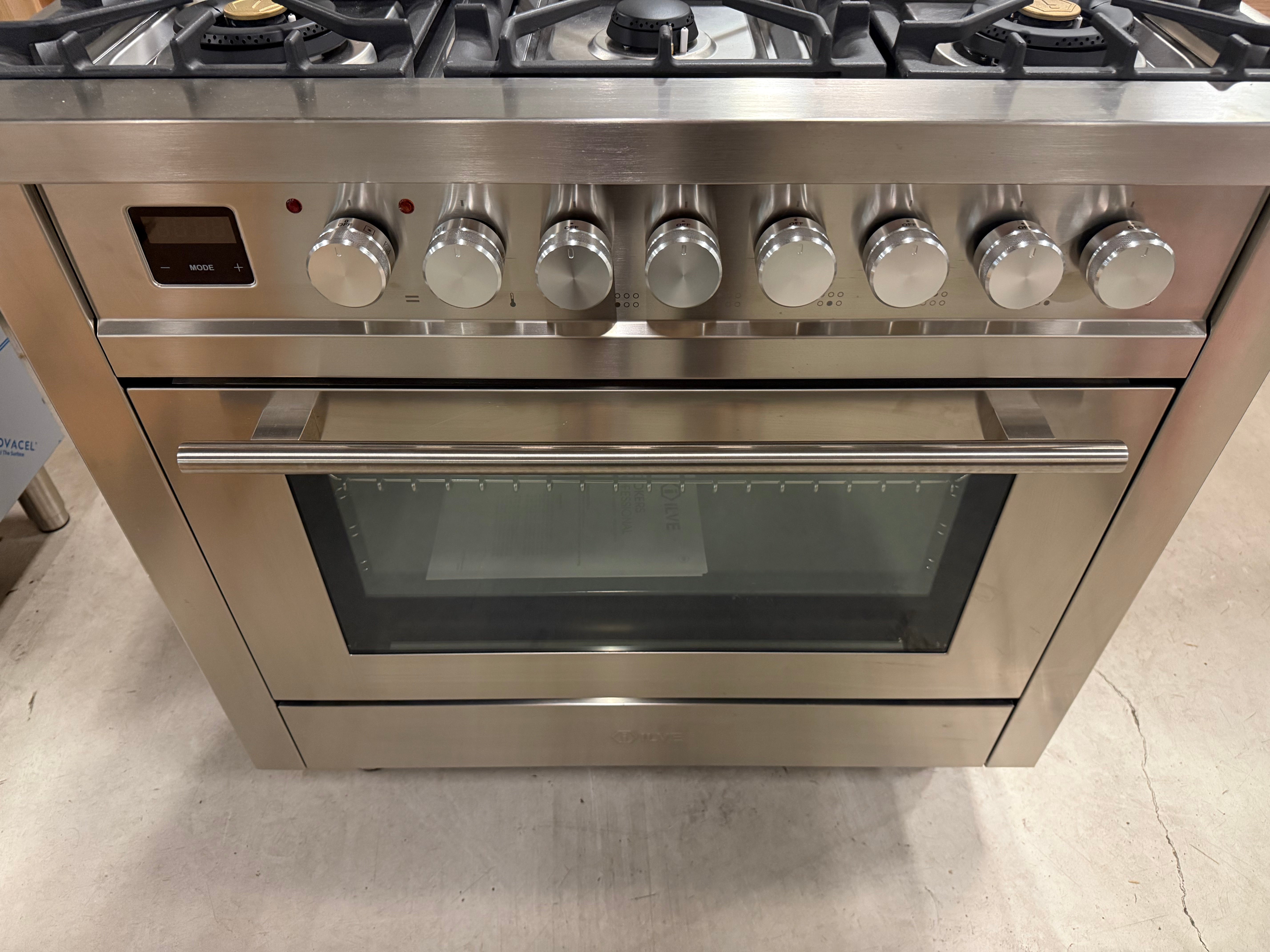 Ilve Professional UP36FWMPSS 36" Stainless Steel Dual Fuel Range