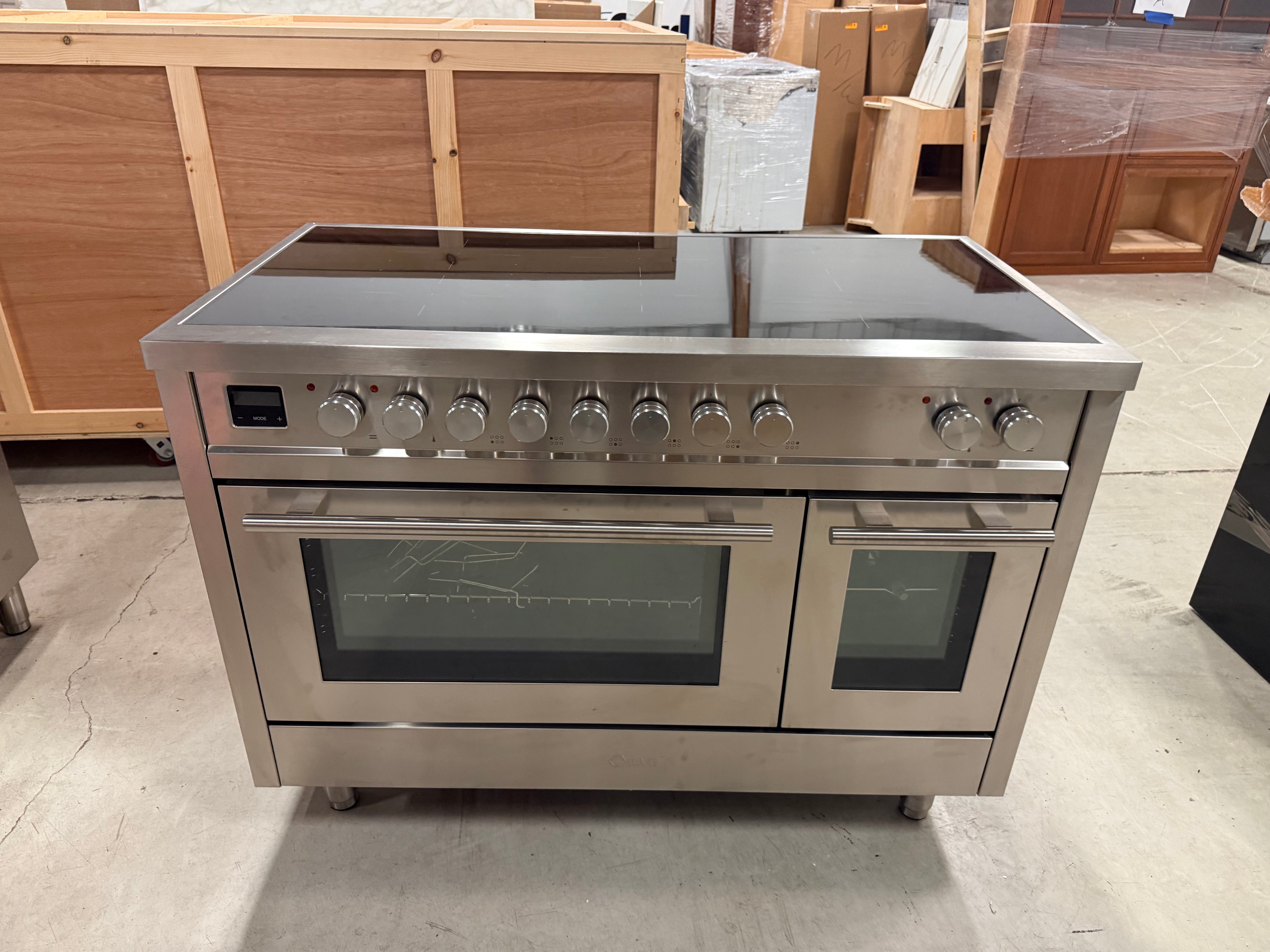 ILVE UPI486WMPSS Professional Plus II 48 inch induction range stainless steel front