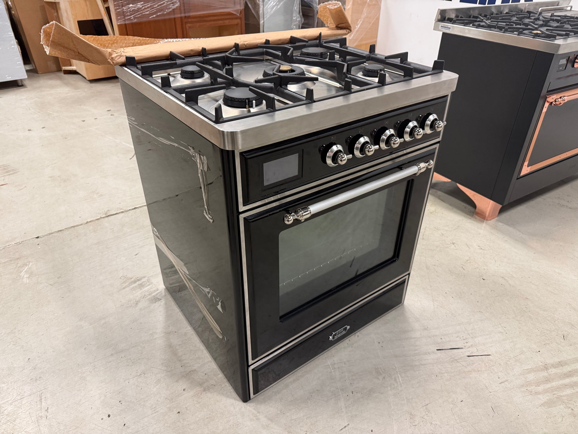 Luxury 30 inch Italian freestanding gas range with digital touch display by ILVE