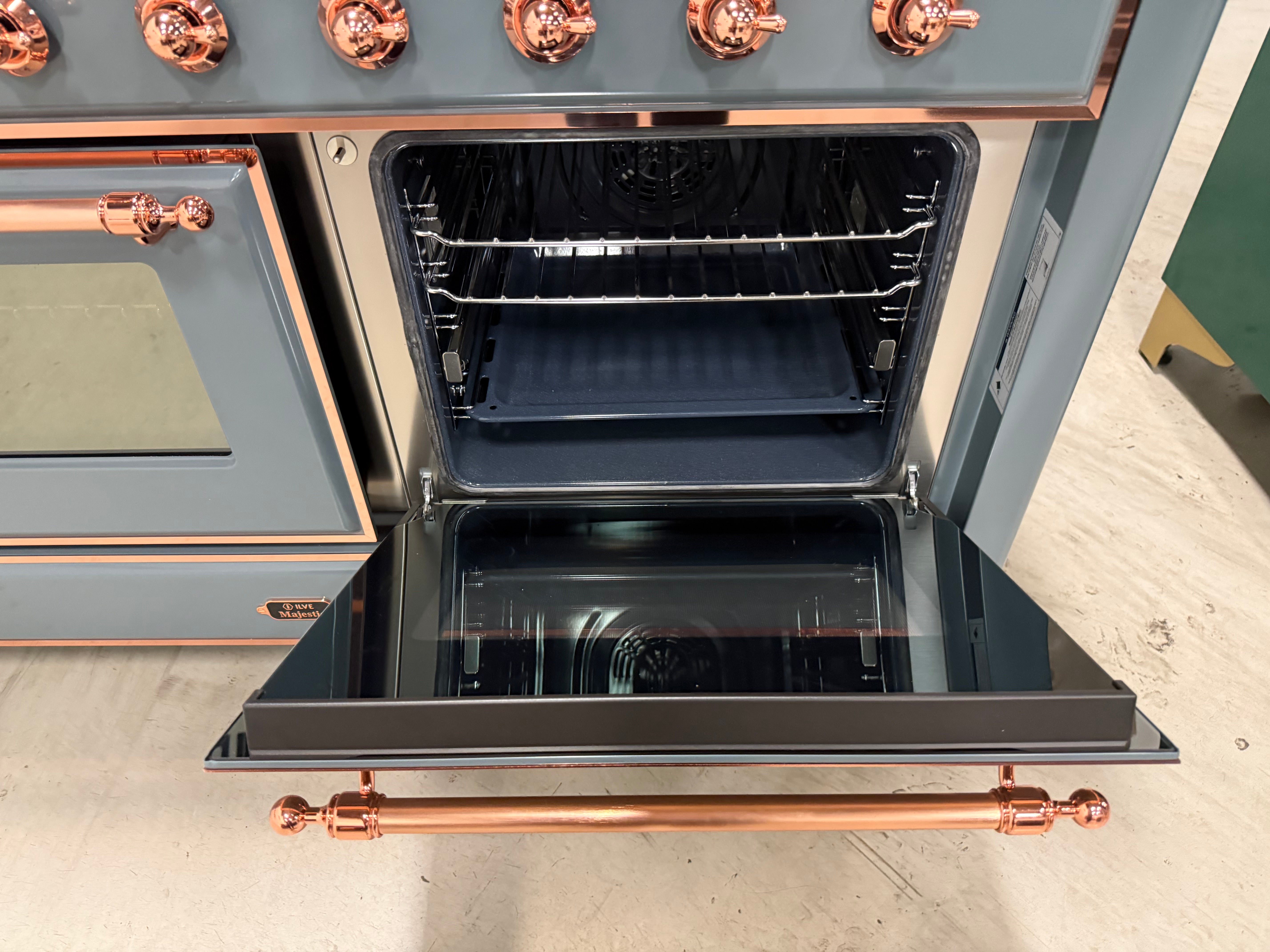 Ilve Majestic UM15FDNS3BGP 60" Blue Grey & Copper Dual Fuel Range