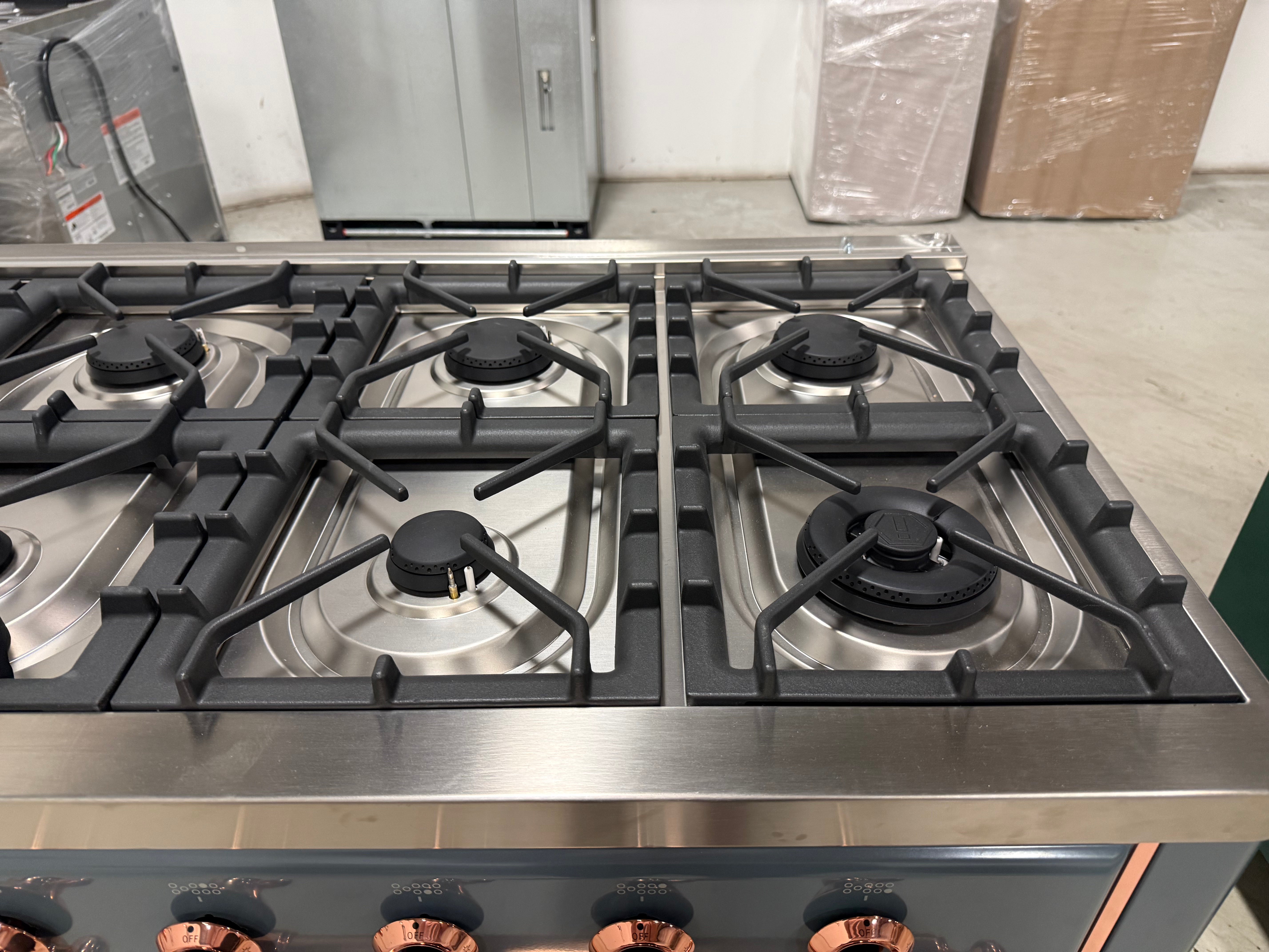 Ilve Majestic UM15FDNS3BGP 60" Blue Grey & Copper Dual Fuel Range