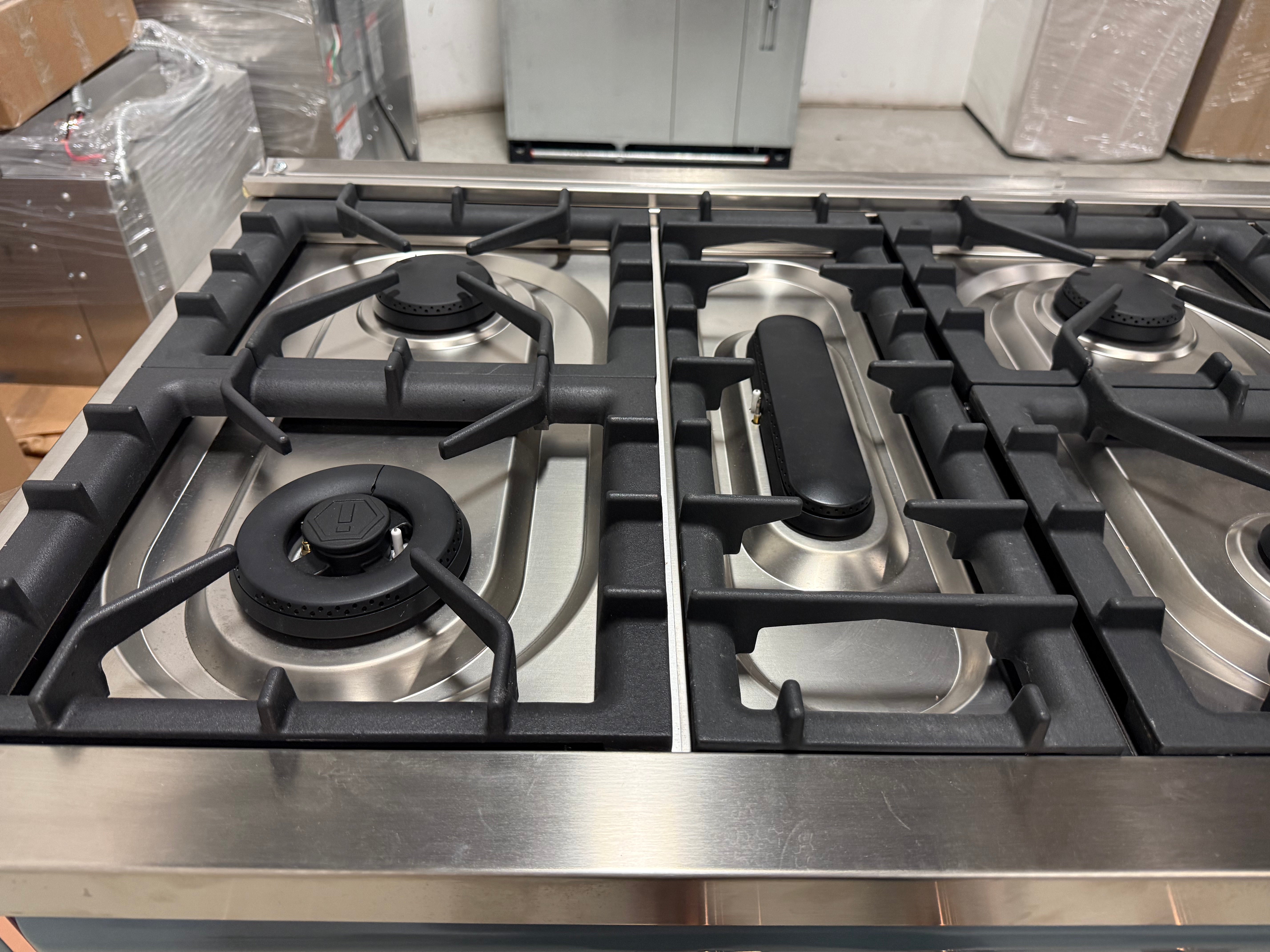 Ilve Majestic UM15FDNS3BGP 60" Blue Grey & Copper Dual Fuel Range