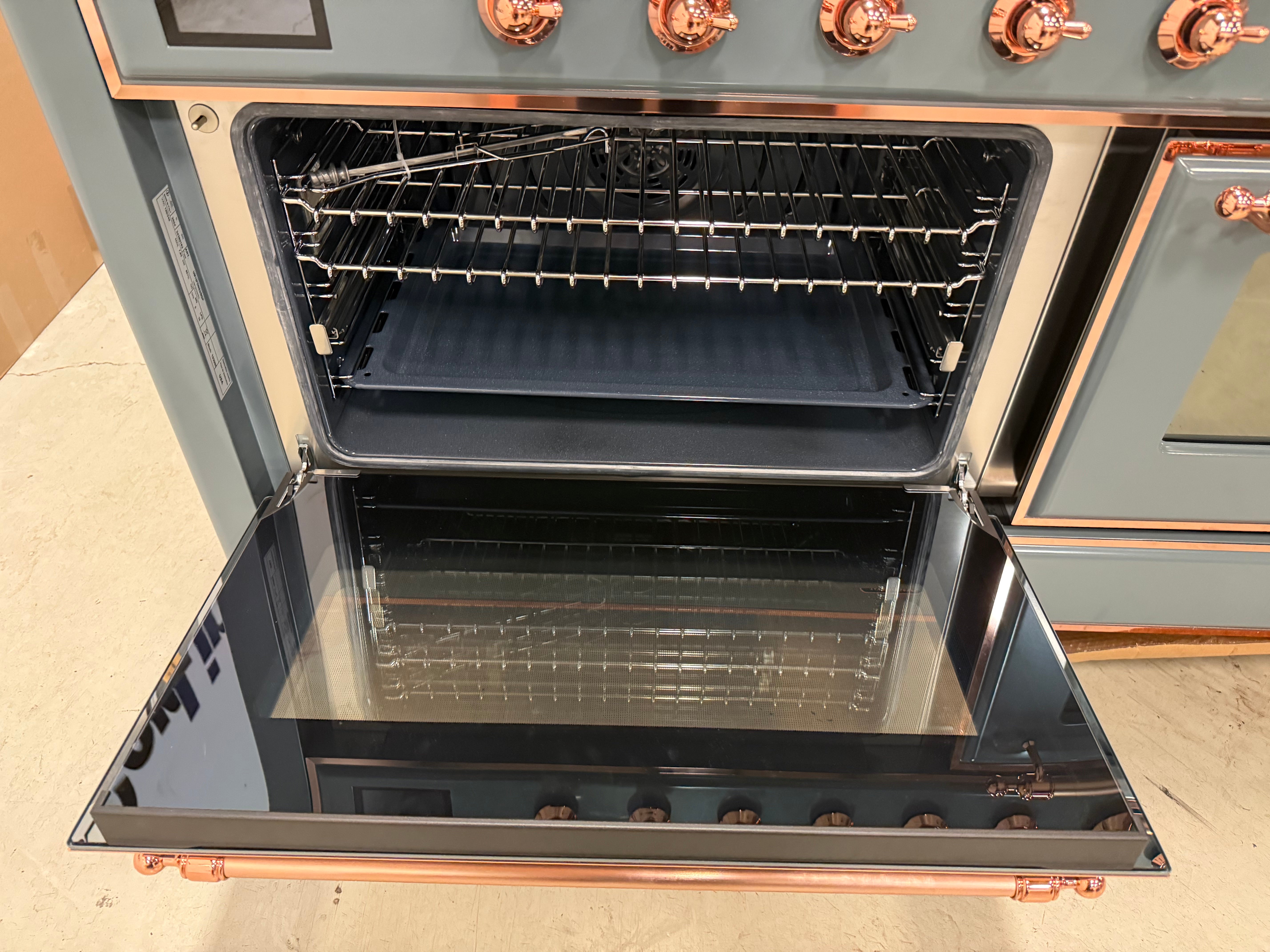 Ilve Majestic UM15FDNS3BGP 60" Blue Grey & Copper Dual Fuel Range