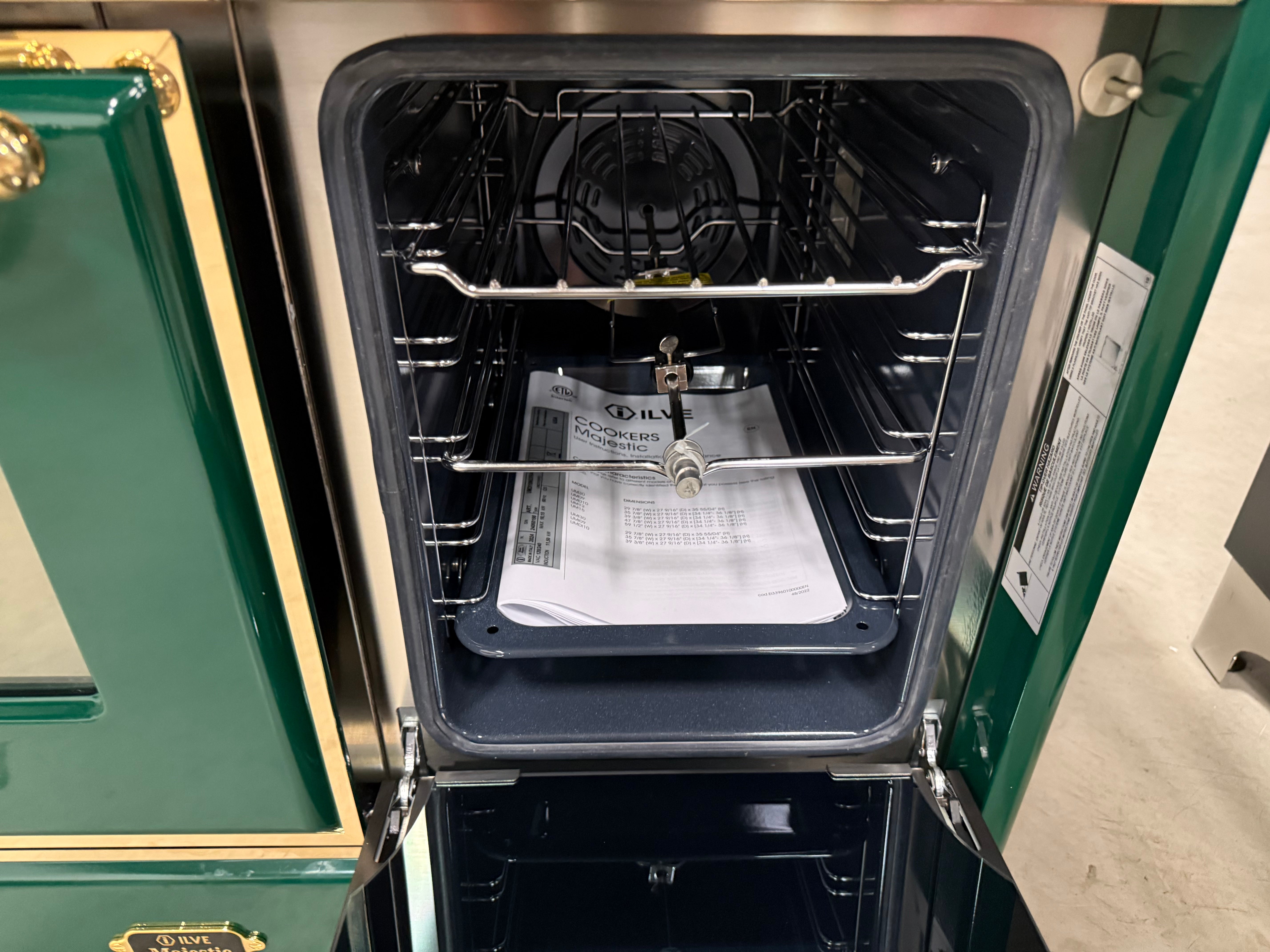 Ilve Majestic UMDI10NS3 40" Emerald Green & Brass Induction Range