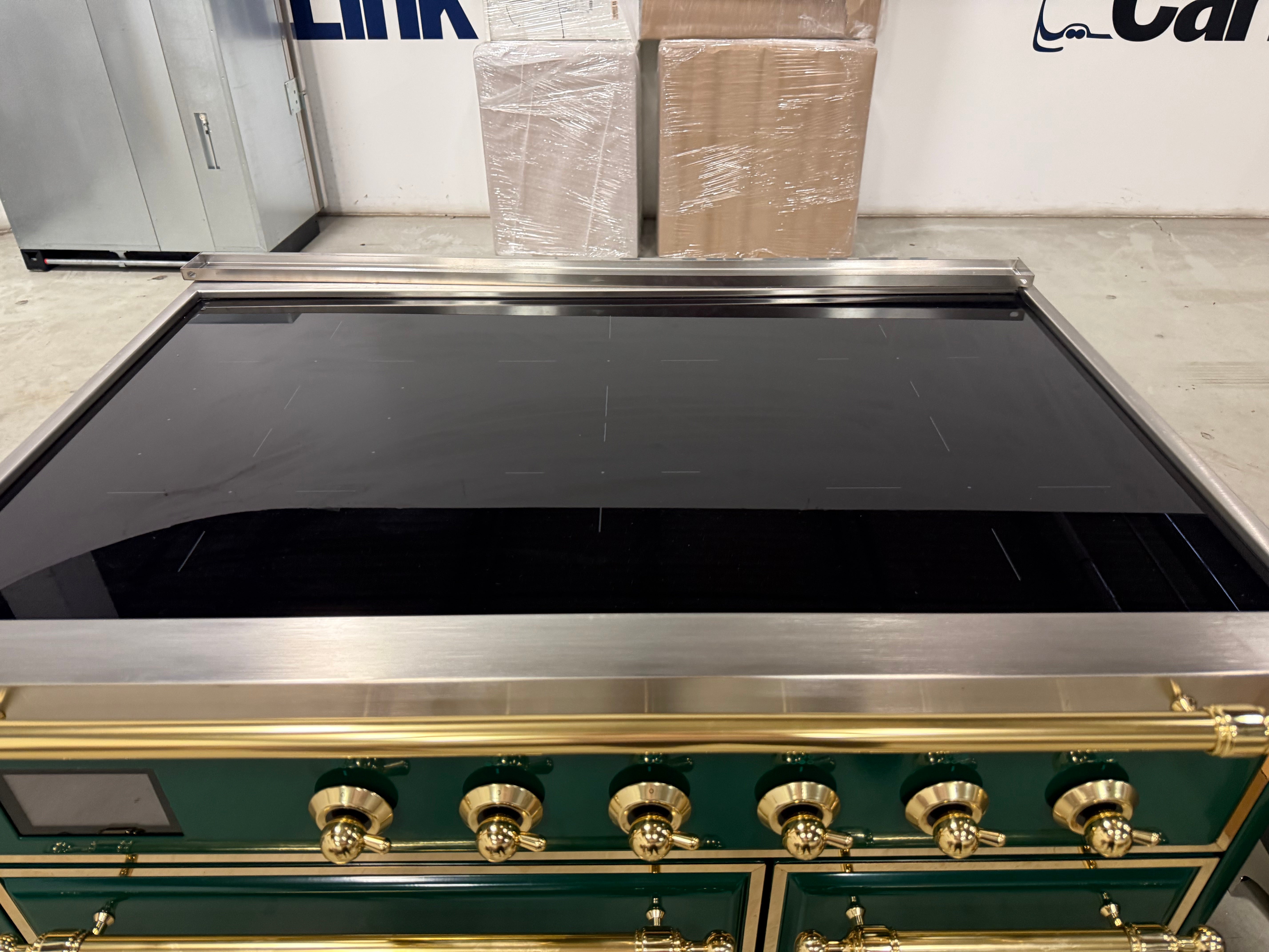 Ilve Majestic UMDI10NS3 40" Emerald Green & Brass Induction Range